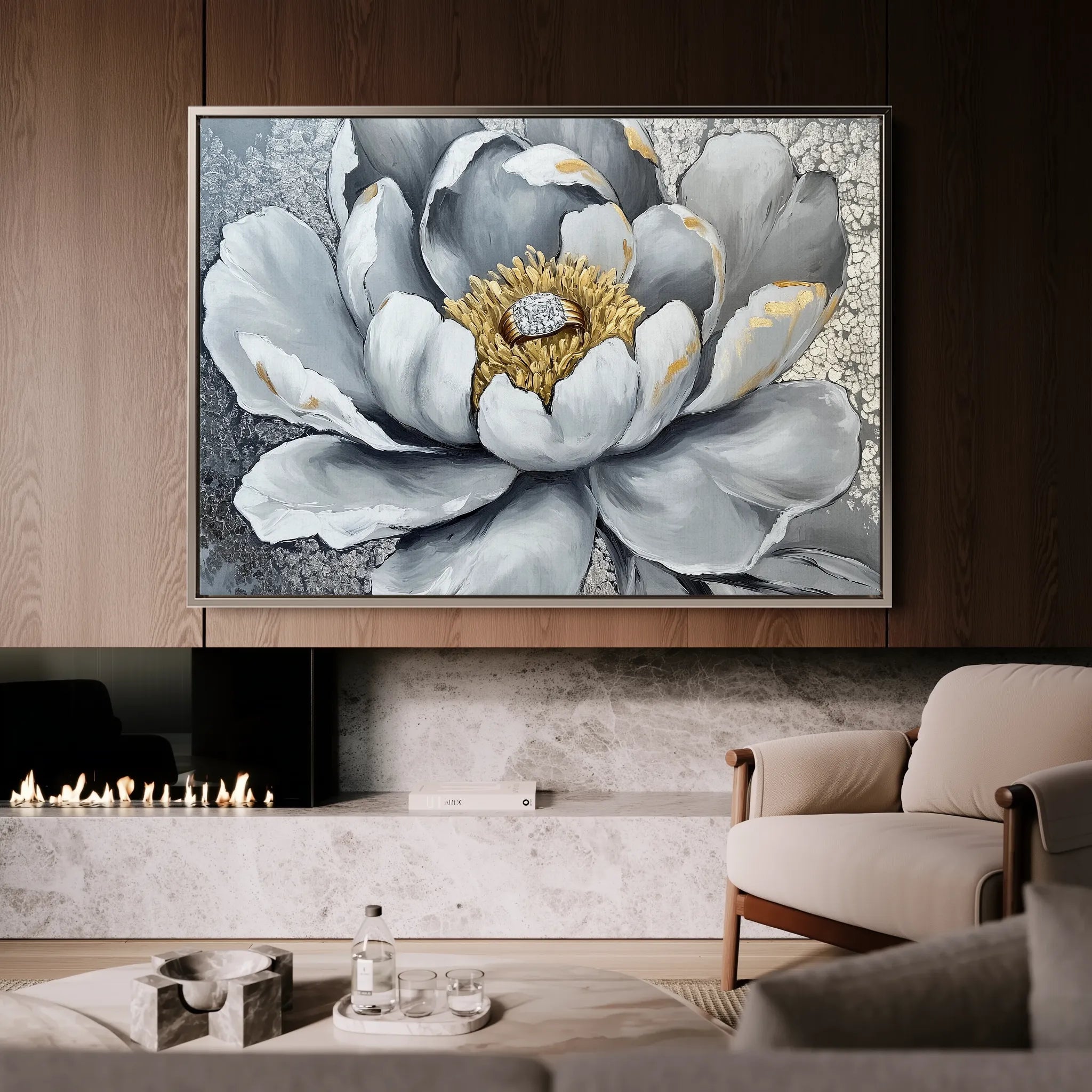 Floral 911 Canvas Art 18" x 24" / 45 x 60 cm / Black