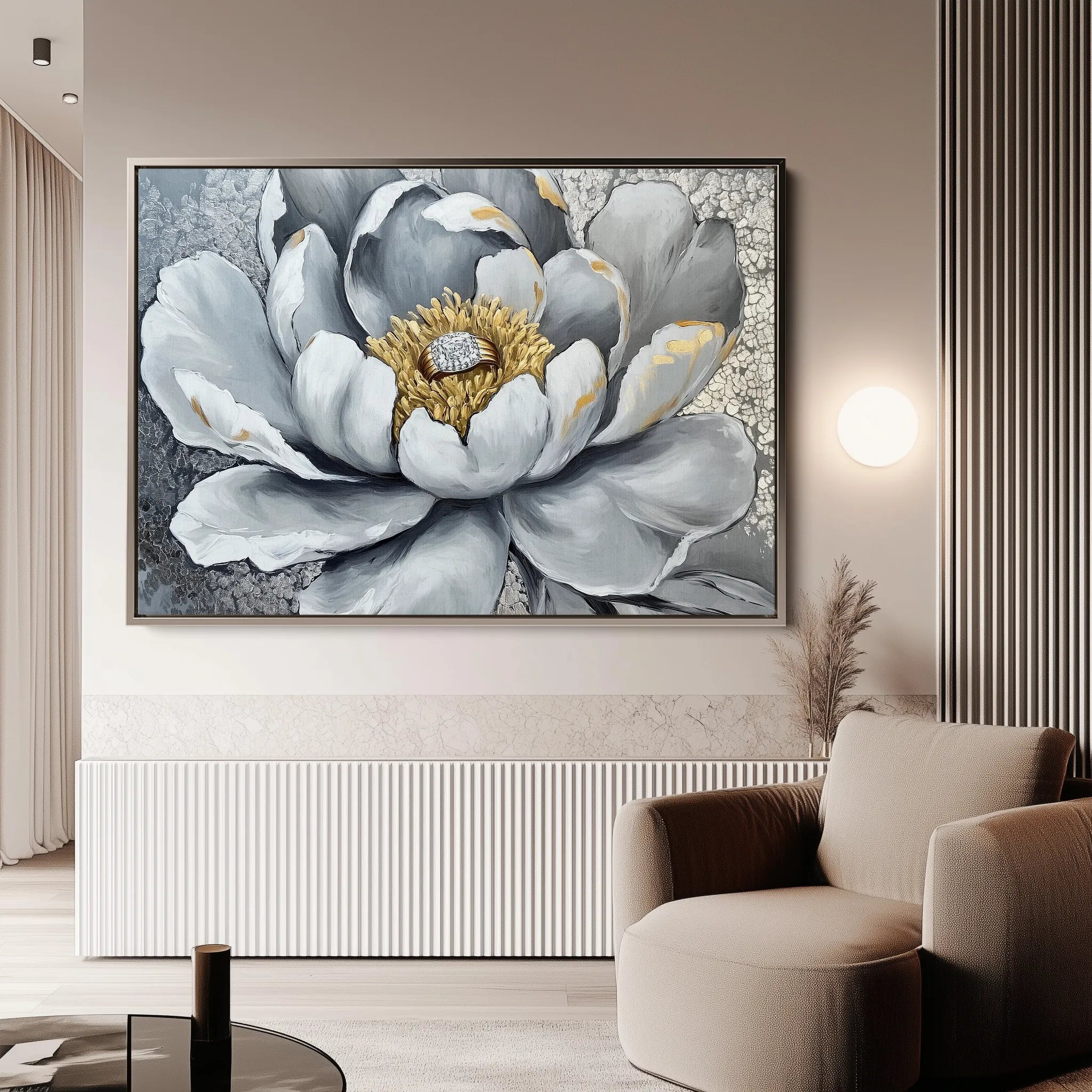 Floral 911 Canvas Art 18" x 24" / 45 x 60 cm / Black