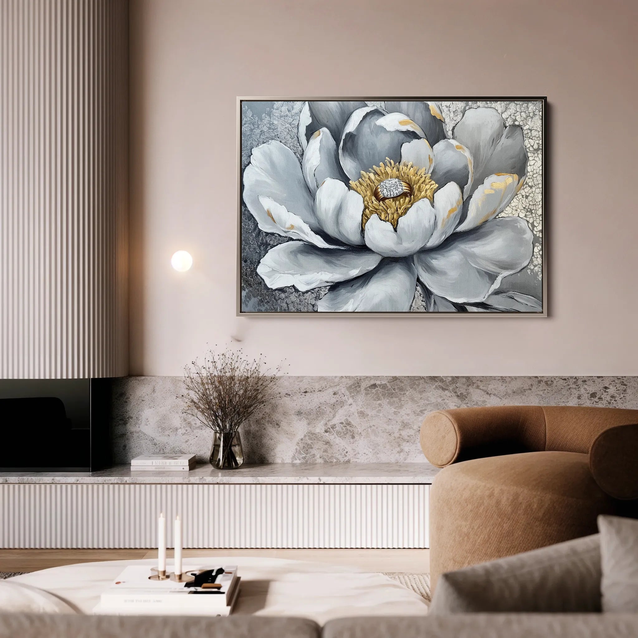 Floral 911 Canvas Art 18" x 24" / 45 x 60 cm / Black
