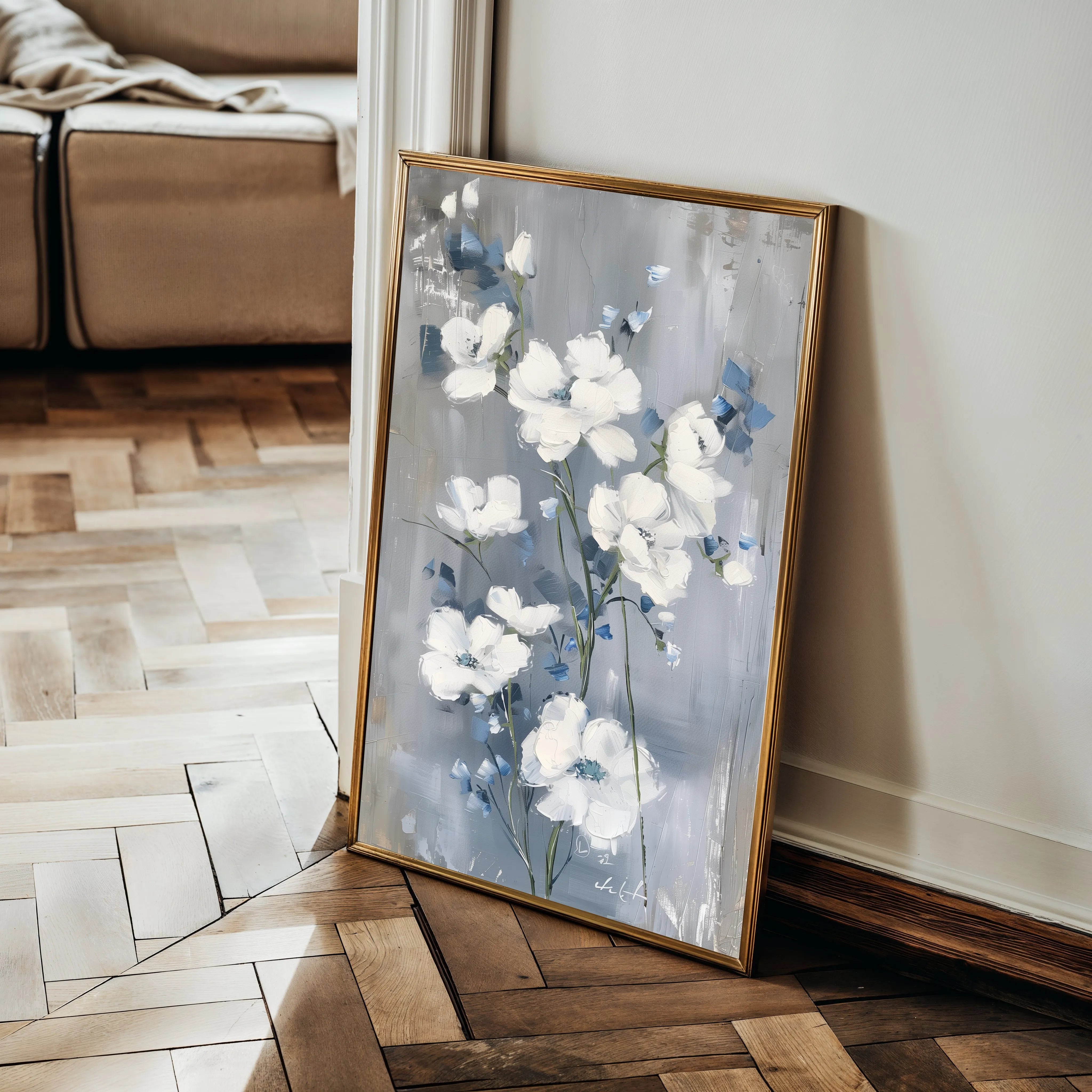 Floral 912 Canvas Art 18" x 24" / 45 x 60 cm / Black
