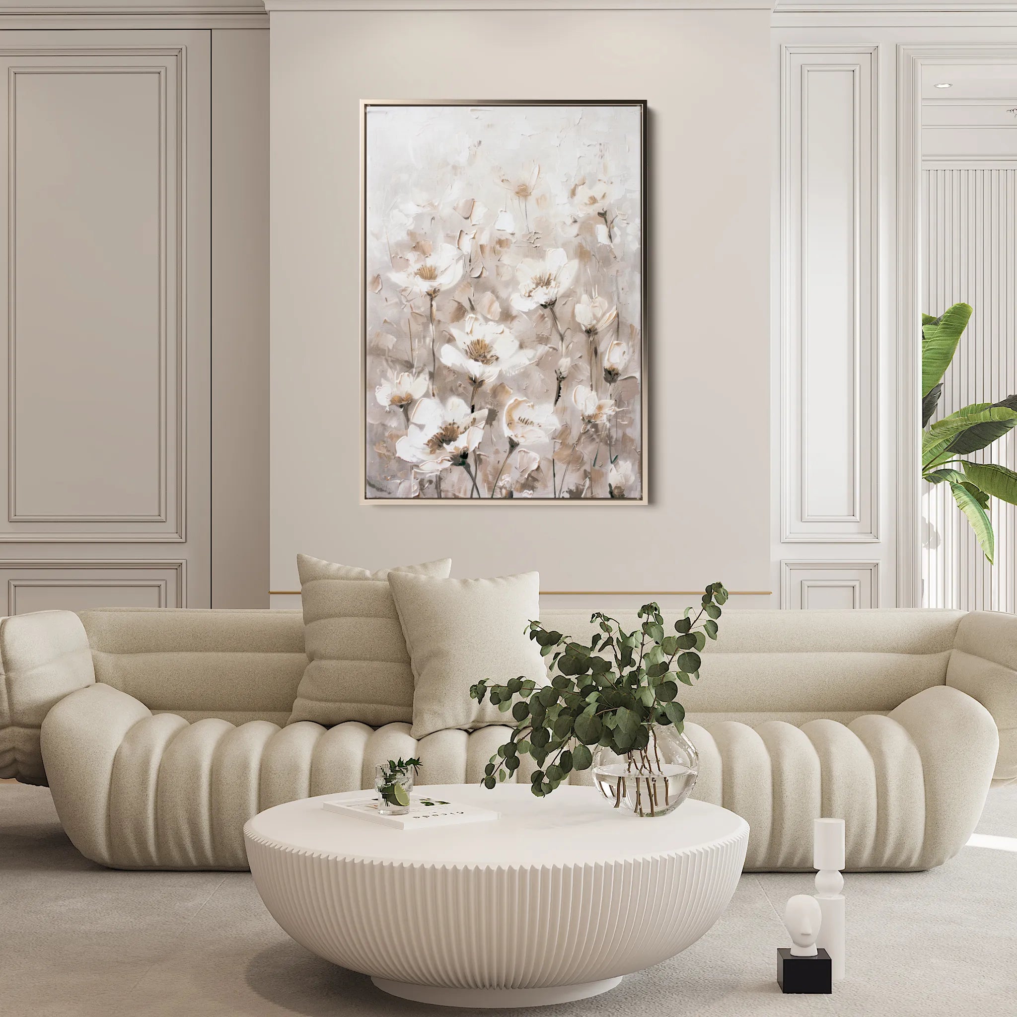 Floral 913 Canvas Art 18" x 24" / 45 x 60 cm / Black