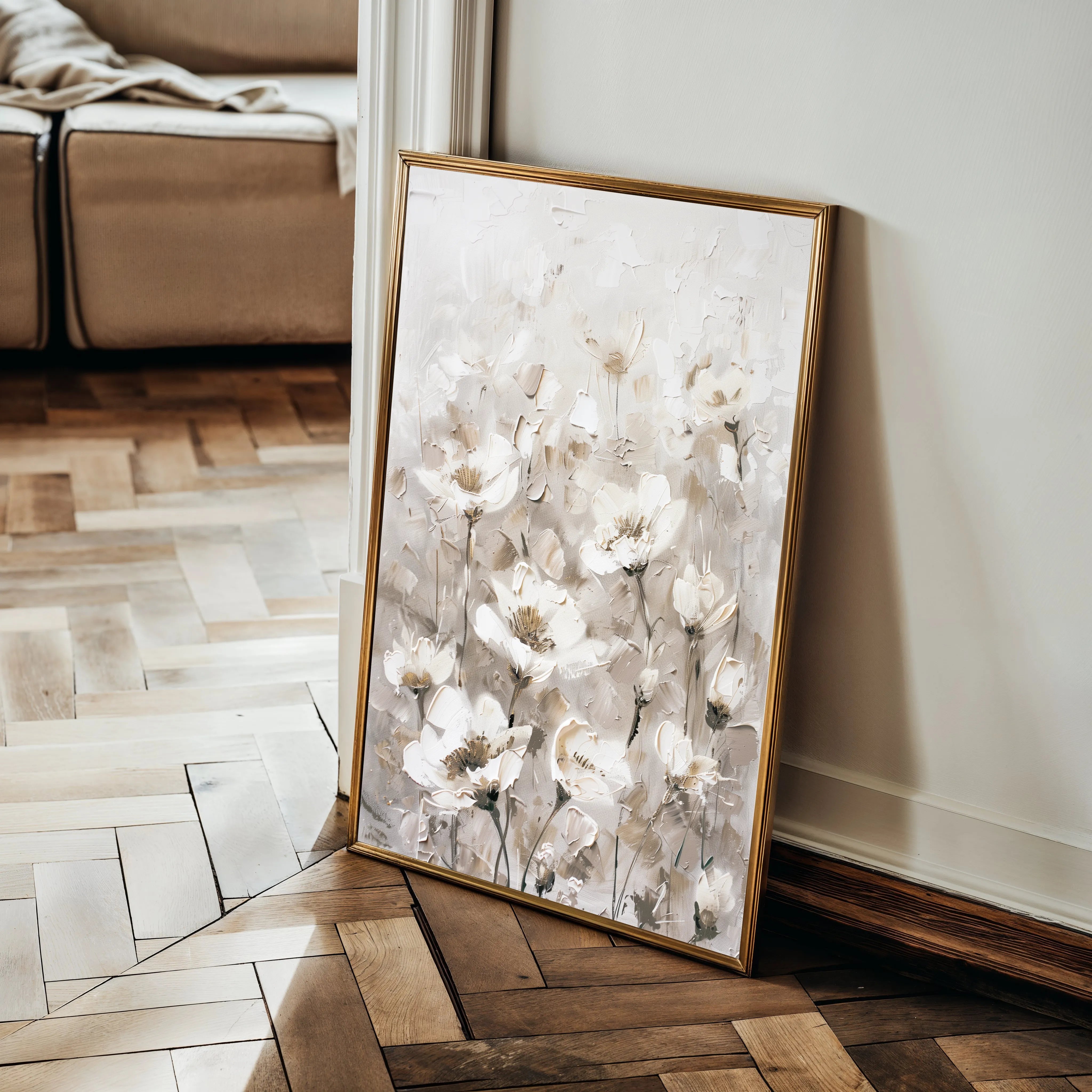 Floral 913 Canvas Art 18" x 24" / 45 x 60 cm / Black