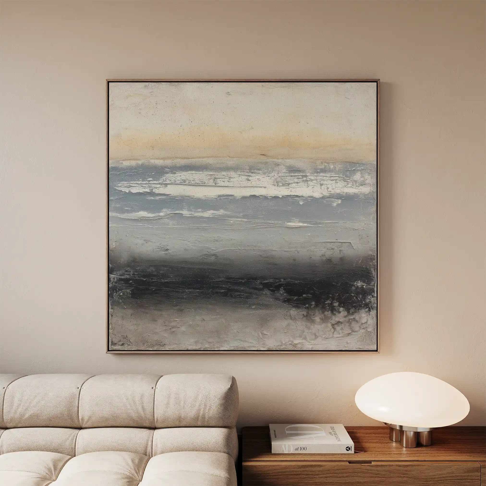Abstract 915 Canvas Art 16" x 16" / 40 x 40 cm / Black