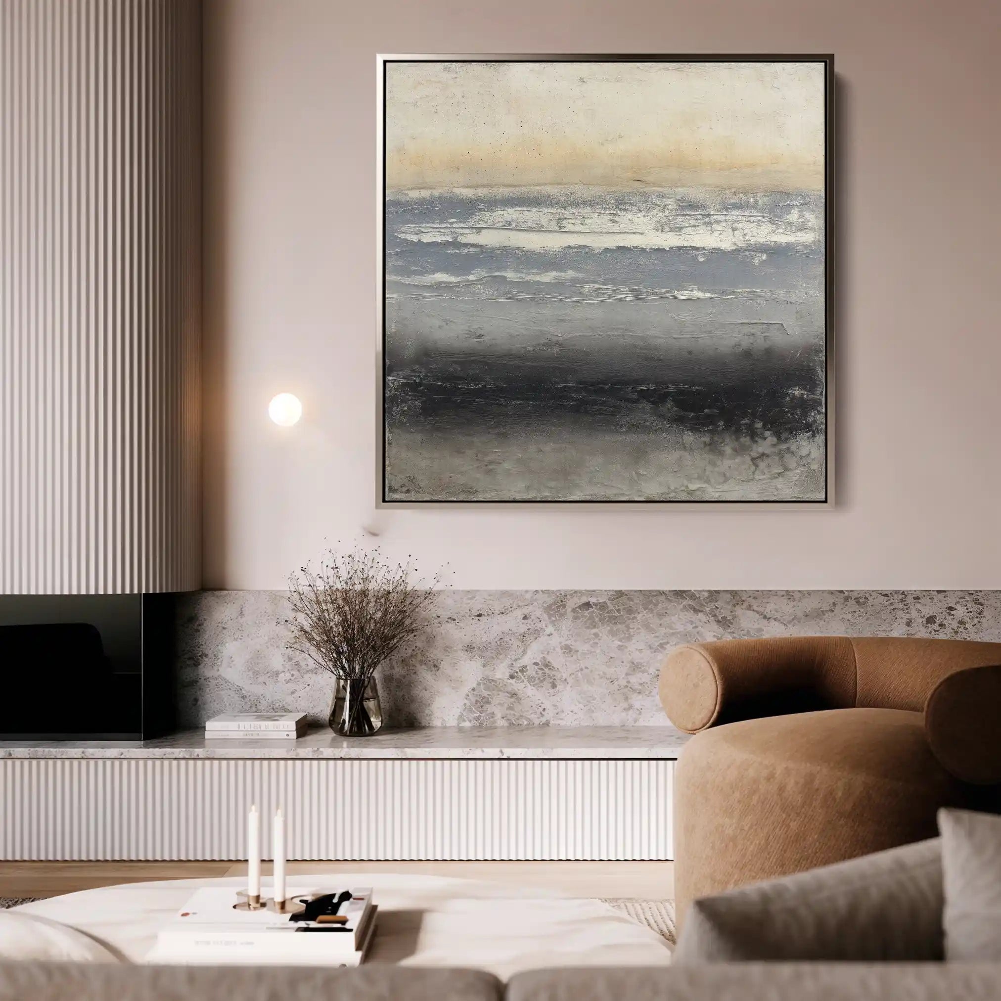 Abstract 915 Canvas Art 16" x 16" / 40 x 40 cm / Black
