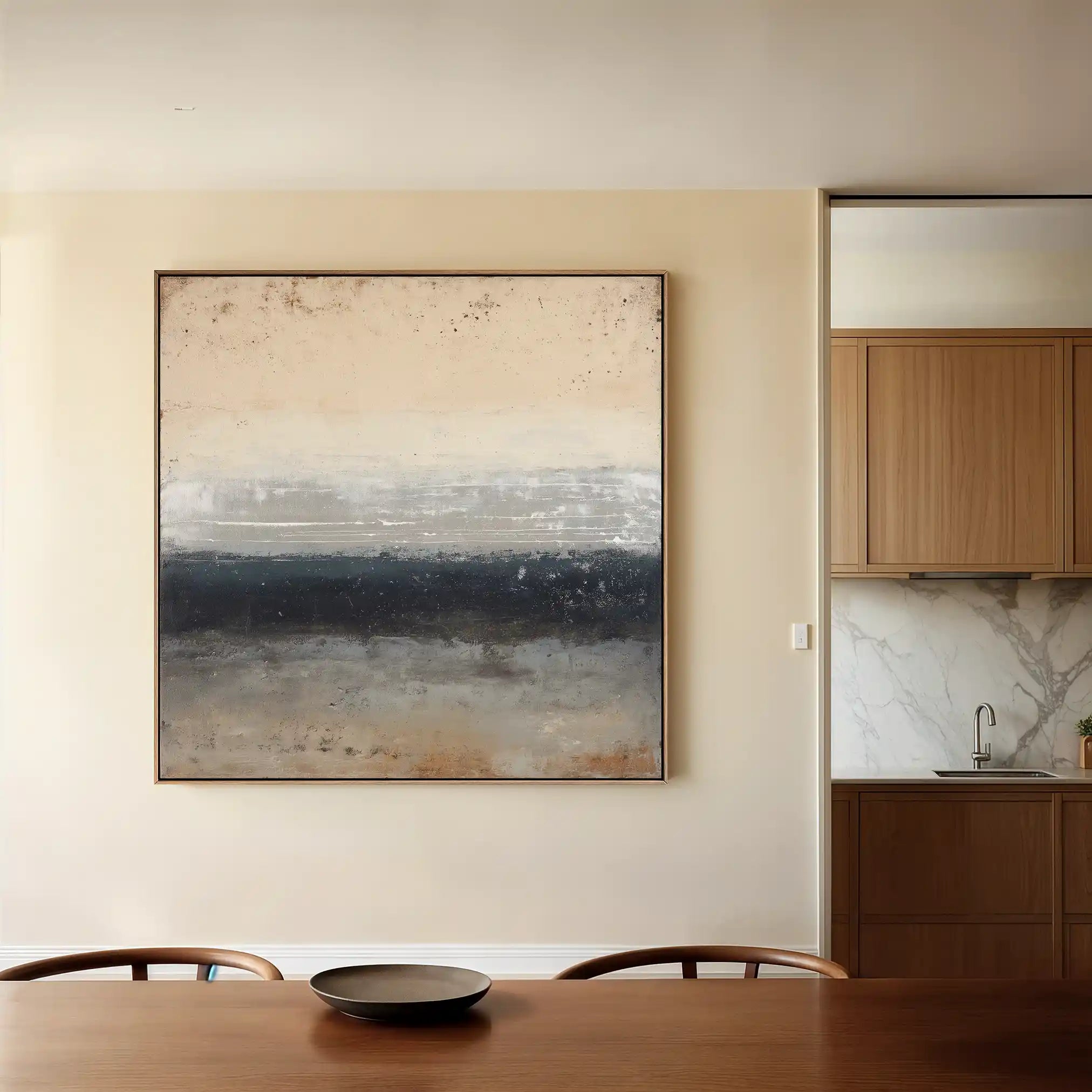 Abstract 916 Canvas Art 16" x 16" / 40 x 40 cm / Black