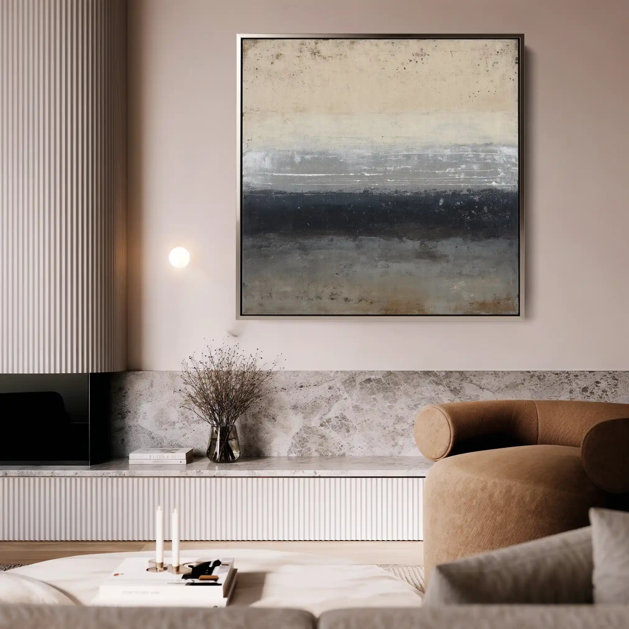 Abstract 916 Canvas Art 16" x 16" / 40 x 40 cm / Black