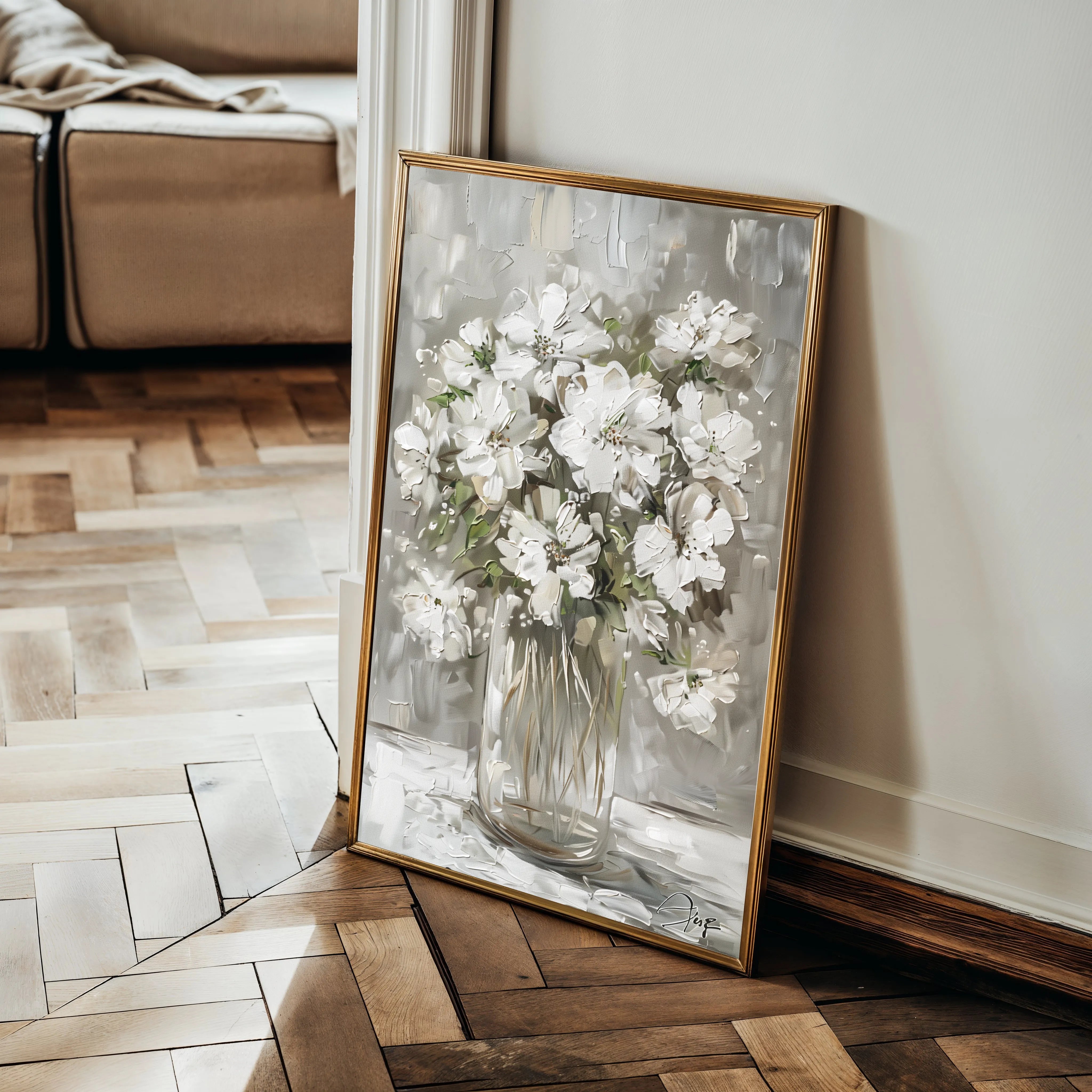Floral 917 Canvas Art 18" x 24" / 45 x 60 cm / Black