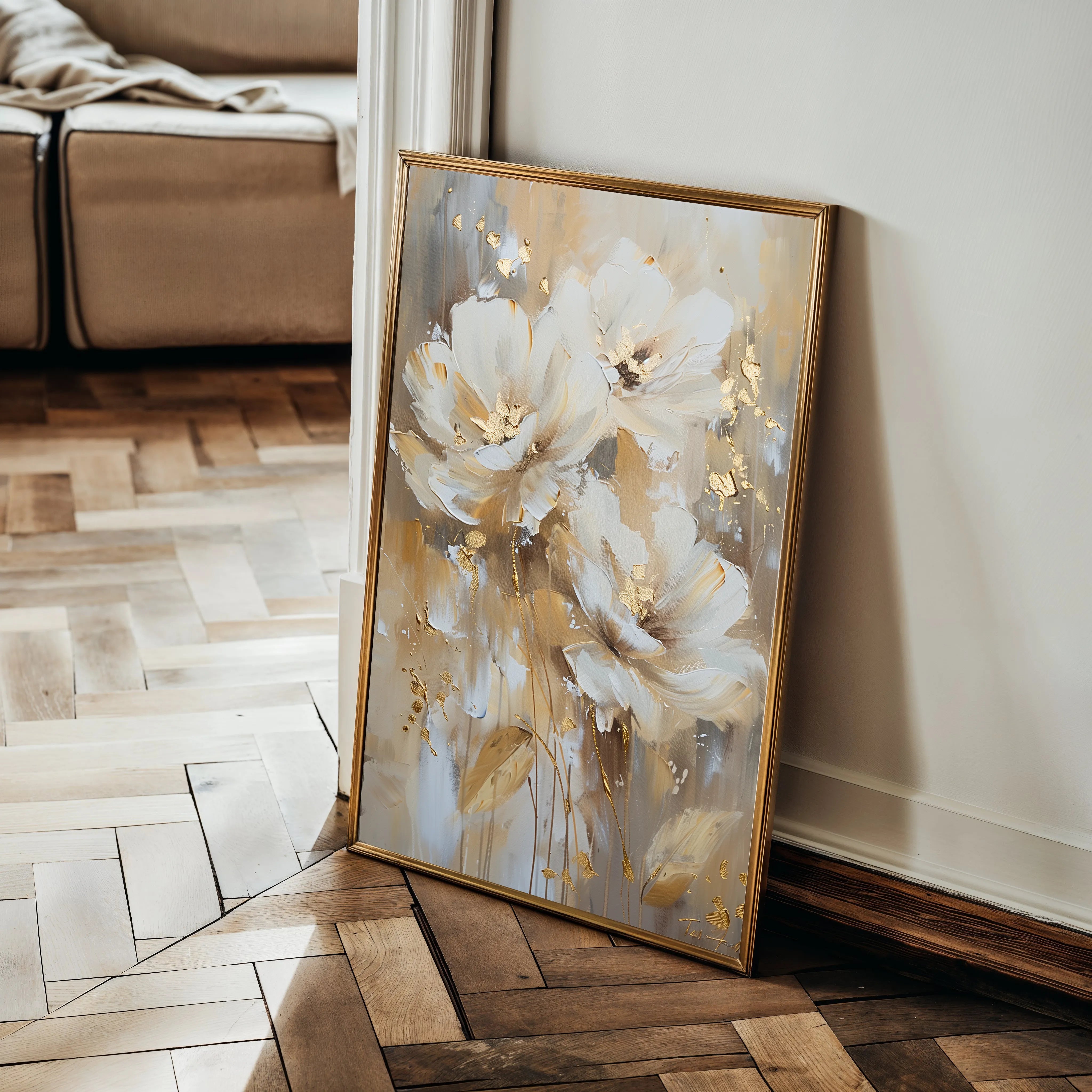 Floral 918 Canvas Art 18" x 24" / 45 x 60 cm / Black