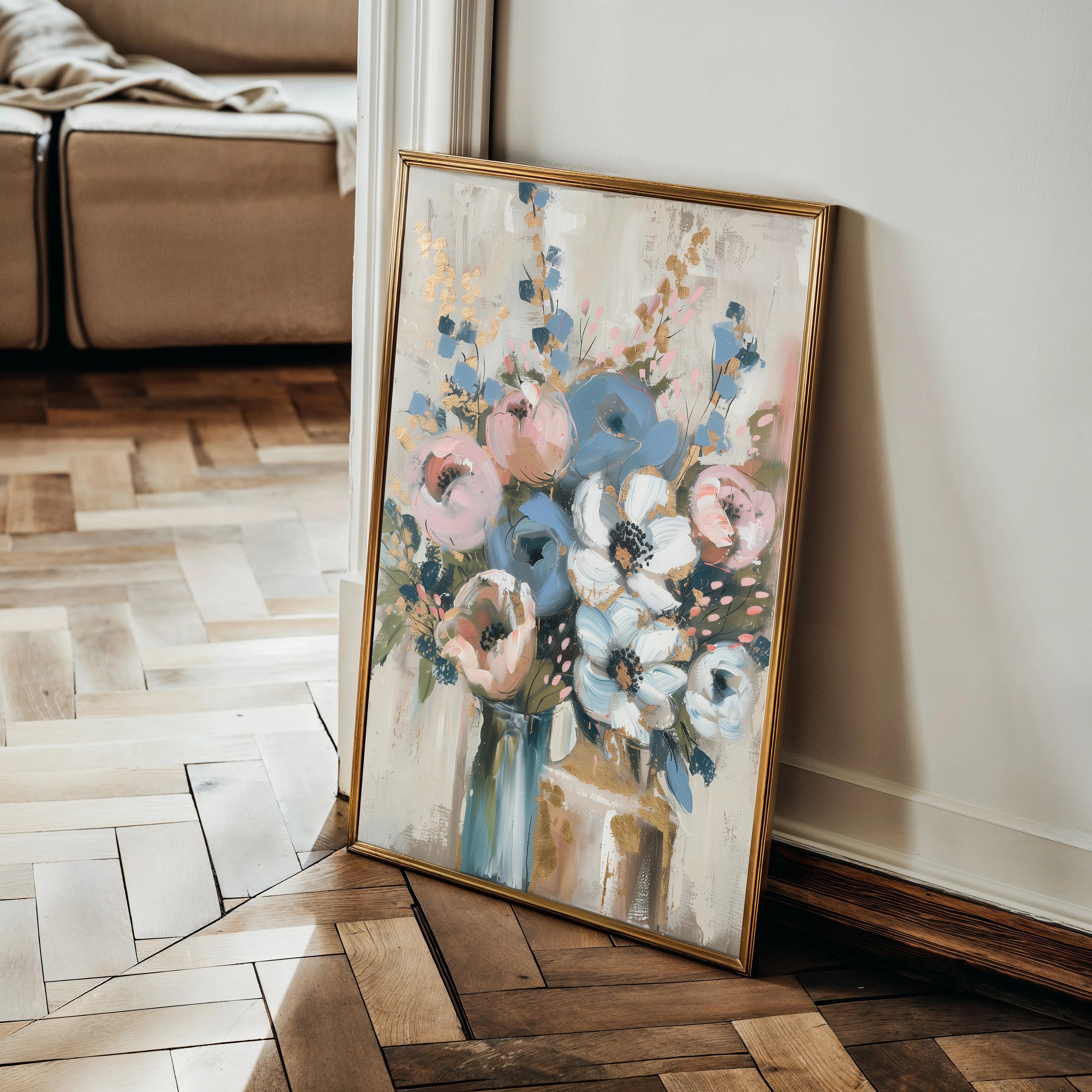 Floral 920 Canvas Art 18" x 24" / 45 x 60 cm / Black