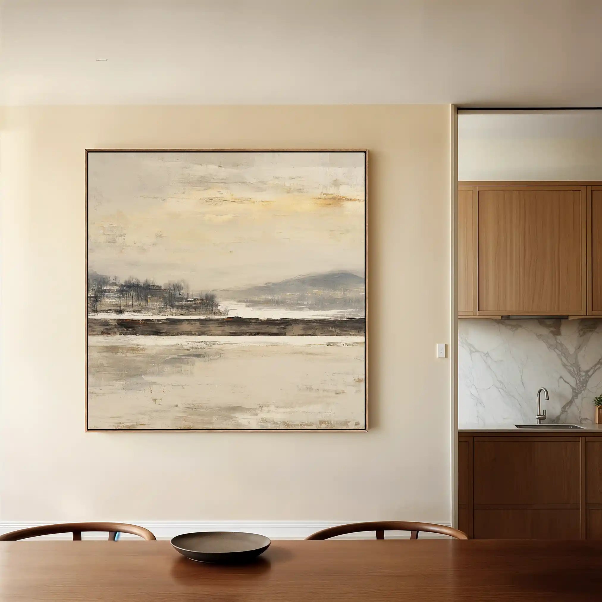 Abstract 922 Canvas Art 16" x 16" / 40 x 40 cm / Black