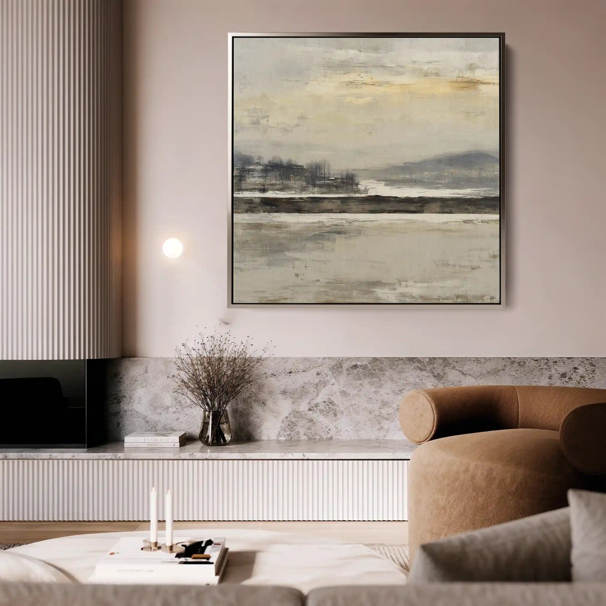 Abstract 922 Canvas Art 16" x 16" / 40 x 40 cm / Black