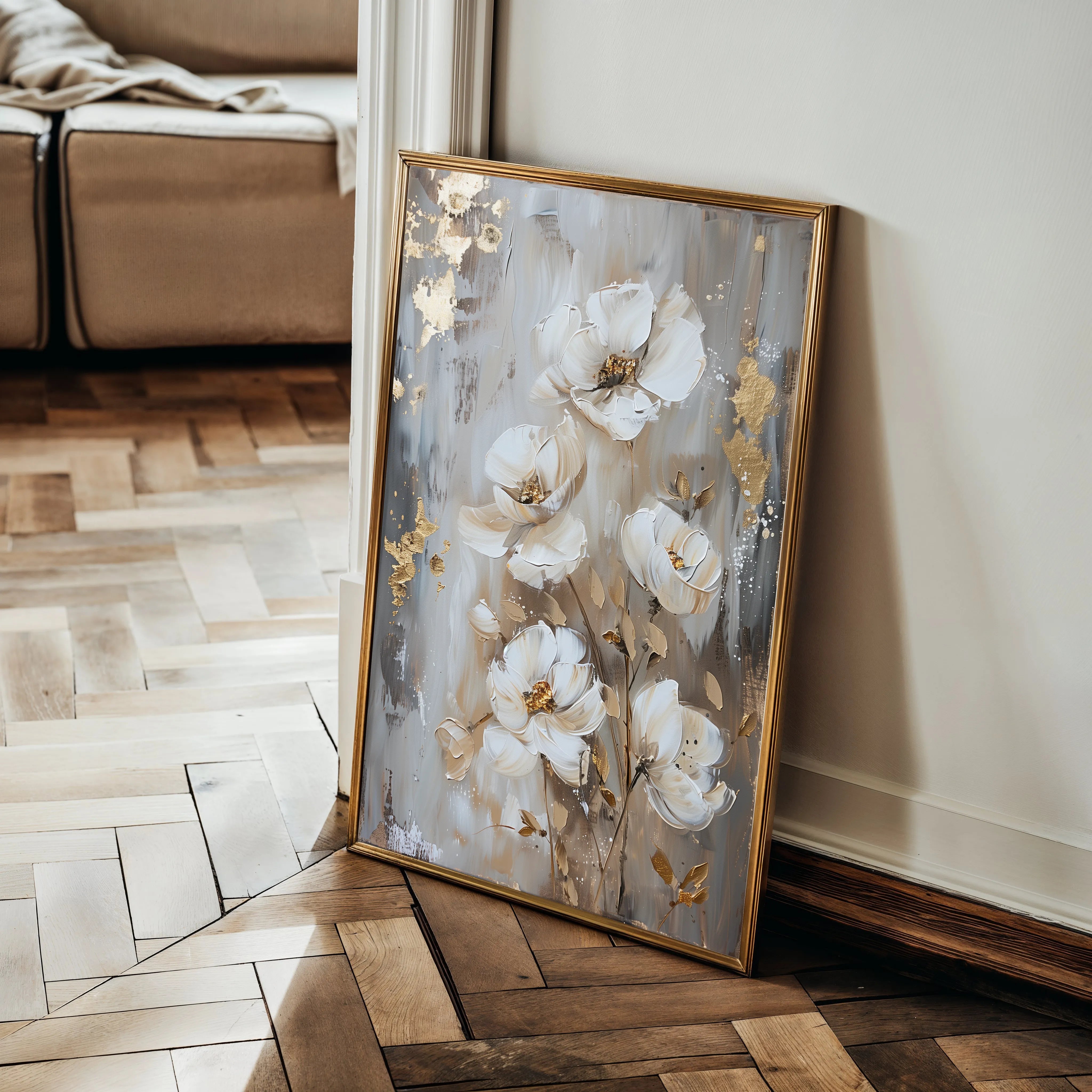 Floral 922 Canvas Art 18" x 24" / 45 x 60 cm / Black