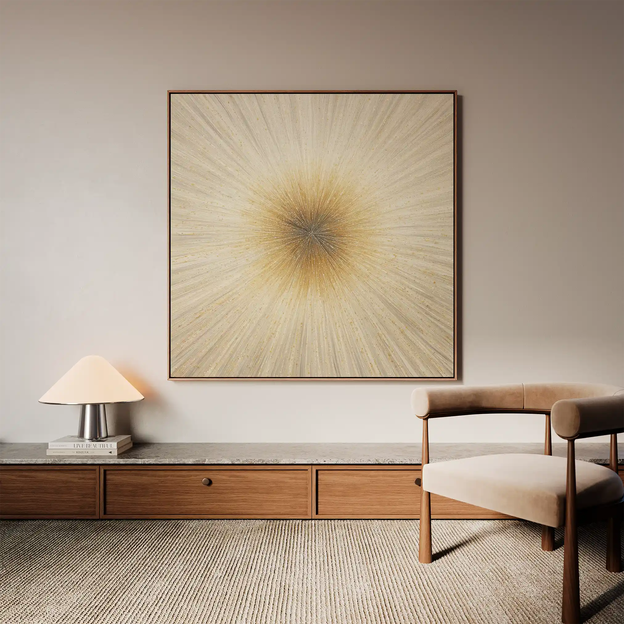 Abstract 923 Canvas Art 16" x 16" / 40 x 40 cm / Black