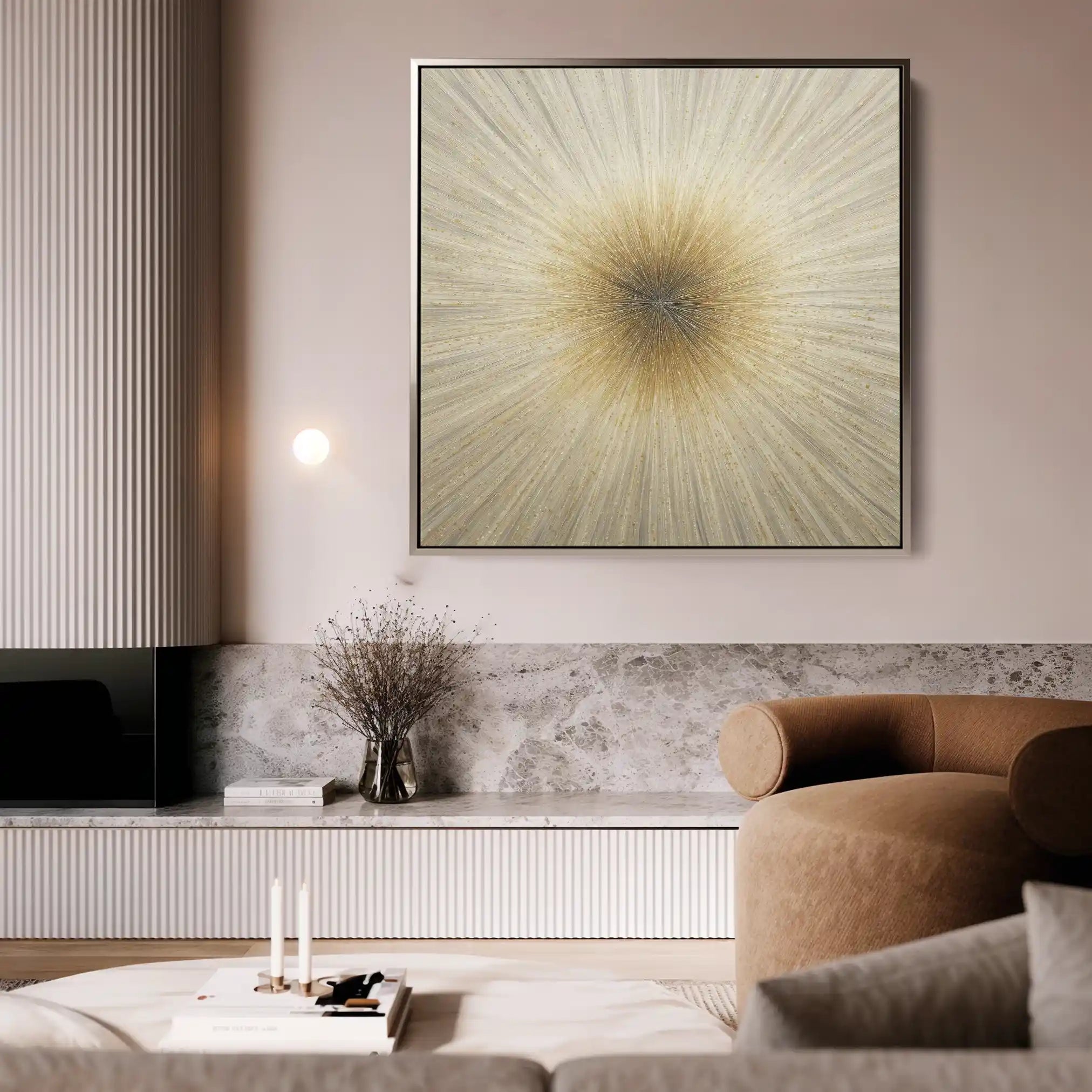 Abstract 923 Canvas Art 16" x 16" / 40 x 40 cm / Black