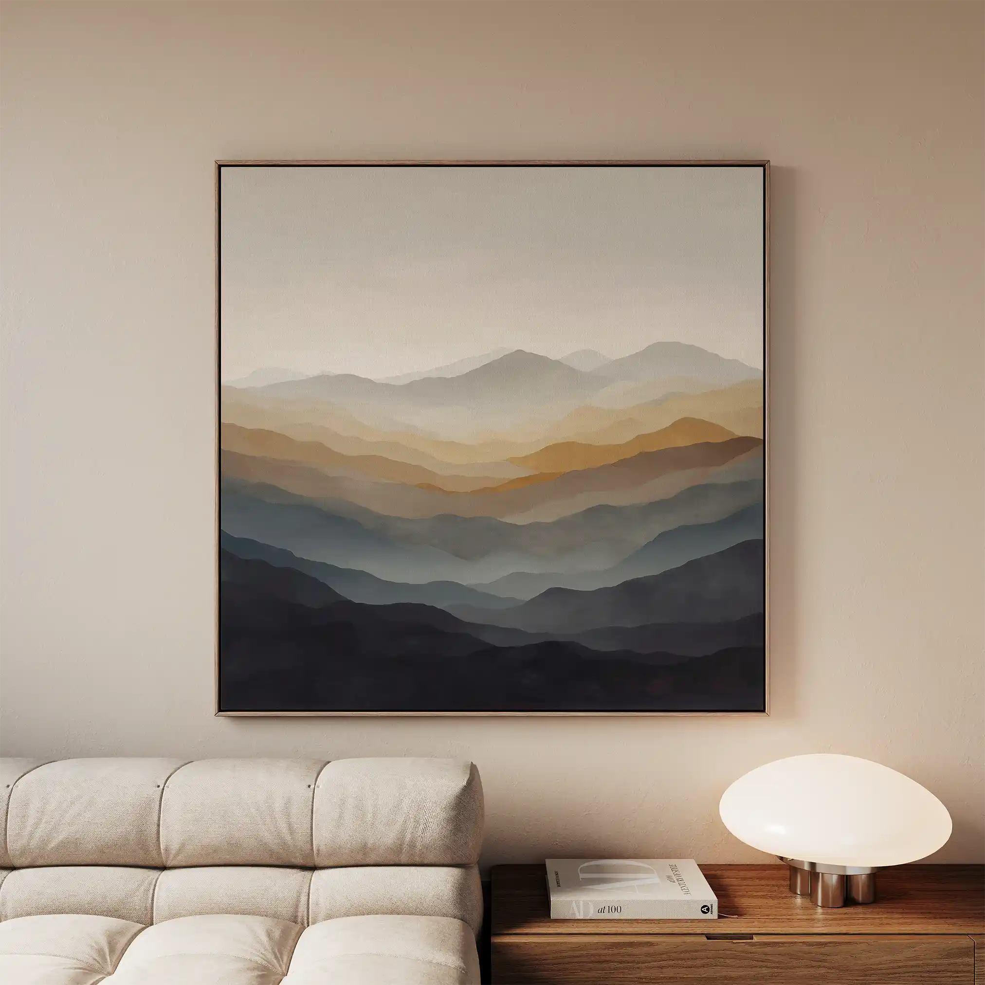 Abstract 924 Canvas Art 16" x 16" / 40 x 40 cm / Black