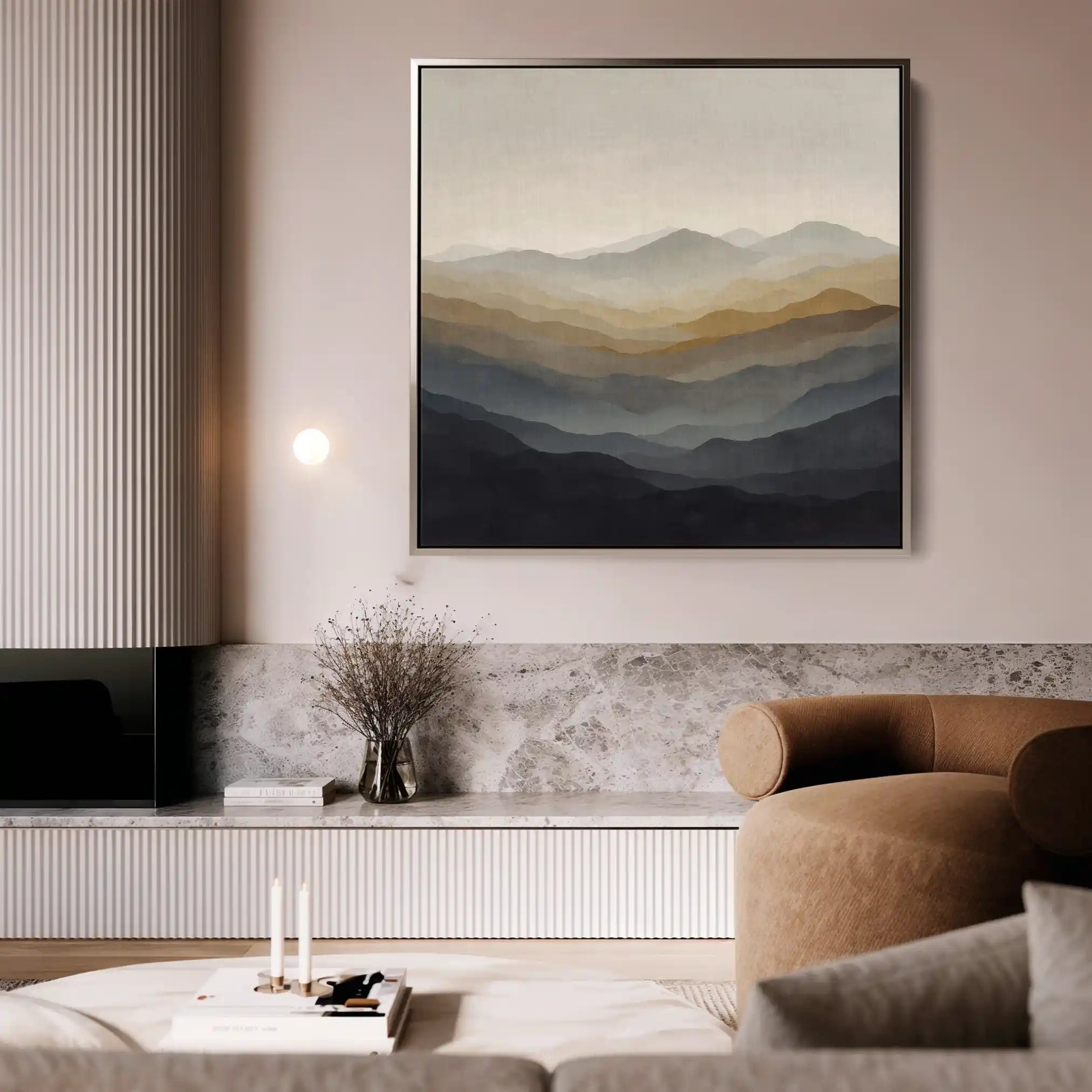 Abstract 924 Canvas Art 16" x 16" / 40 x 40 cm / Black