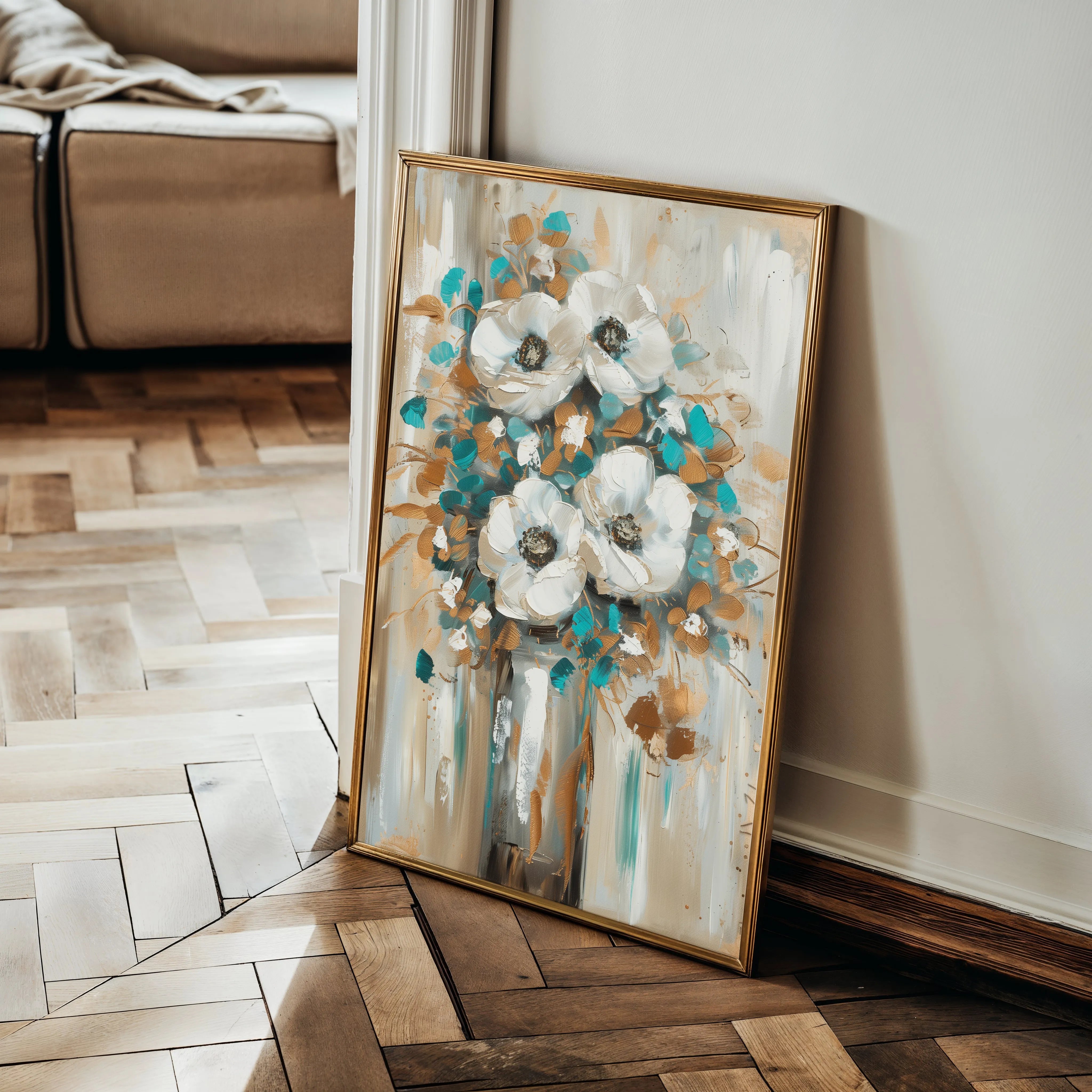 Floral 924 Canvas Art 18" x 24" / 45 x 60 cm / Black