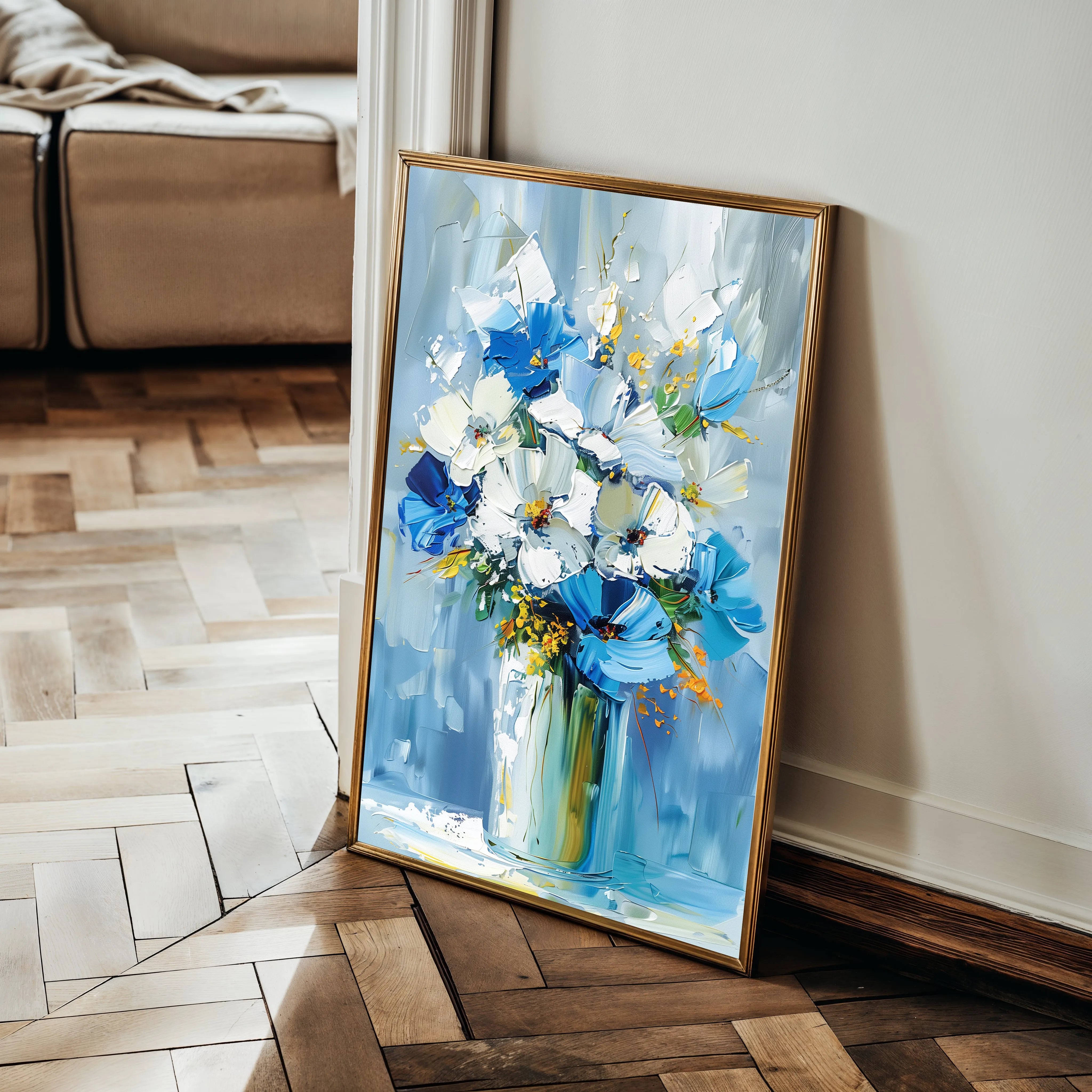 Floral 925 Canvas Art 18" x 24" / 45 x 60 cm / Black