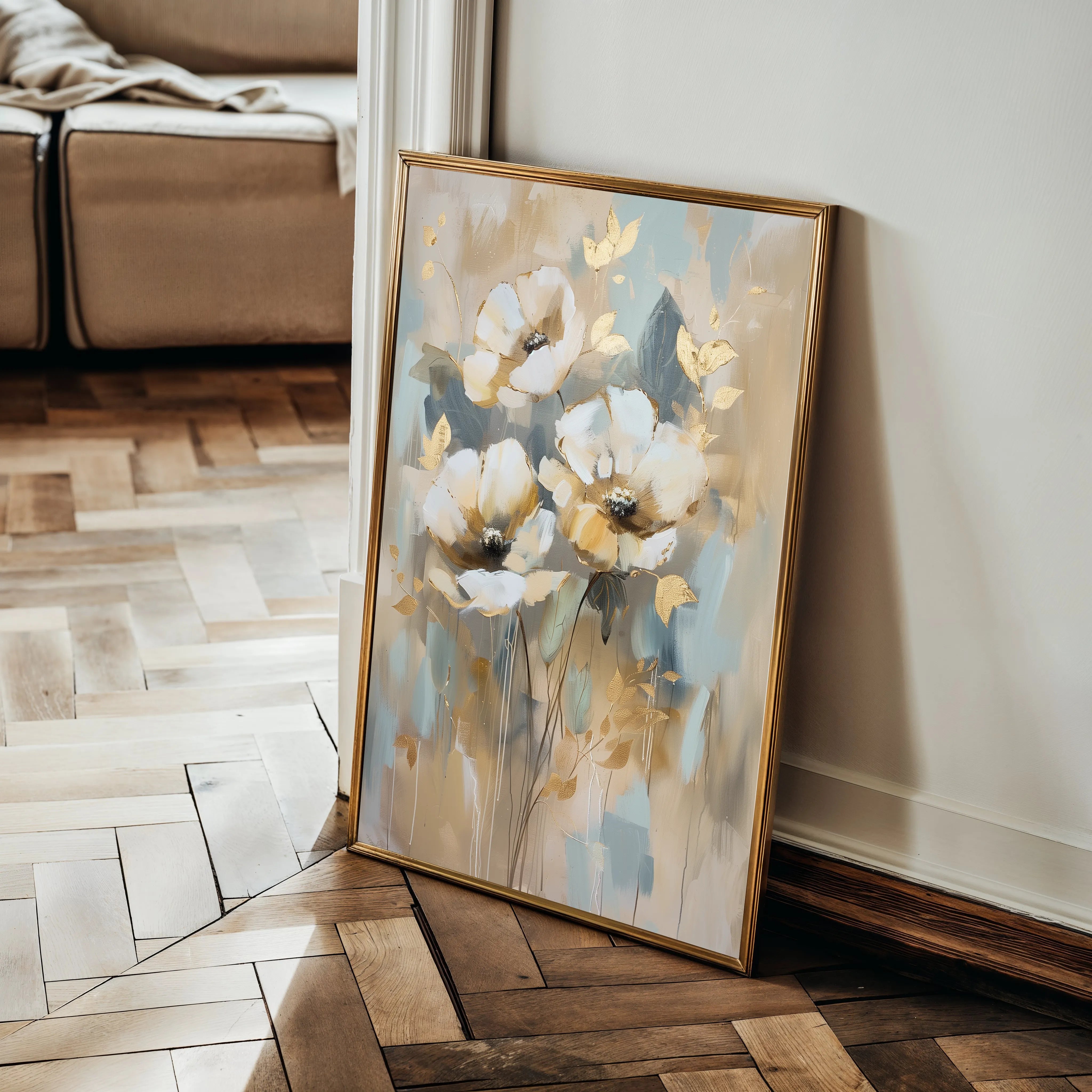 Floral 926 Canvas Art 18" x 24" / 45 x 60 cm / Black
