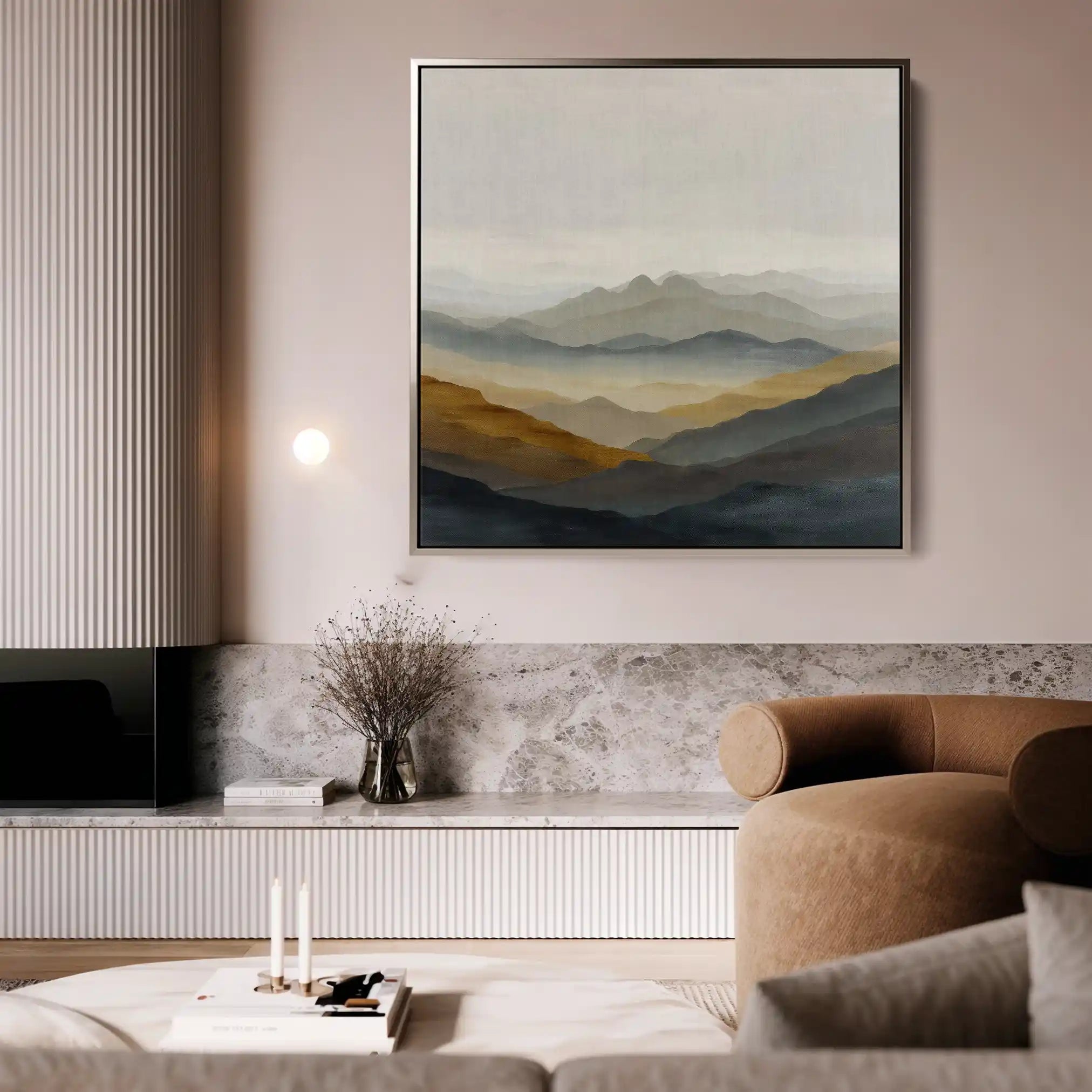 Abstract 927 Canvas Art 16" x 16" / 40 x 40 cm / Black