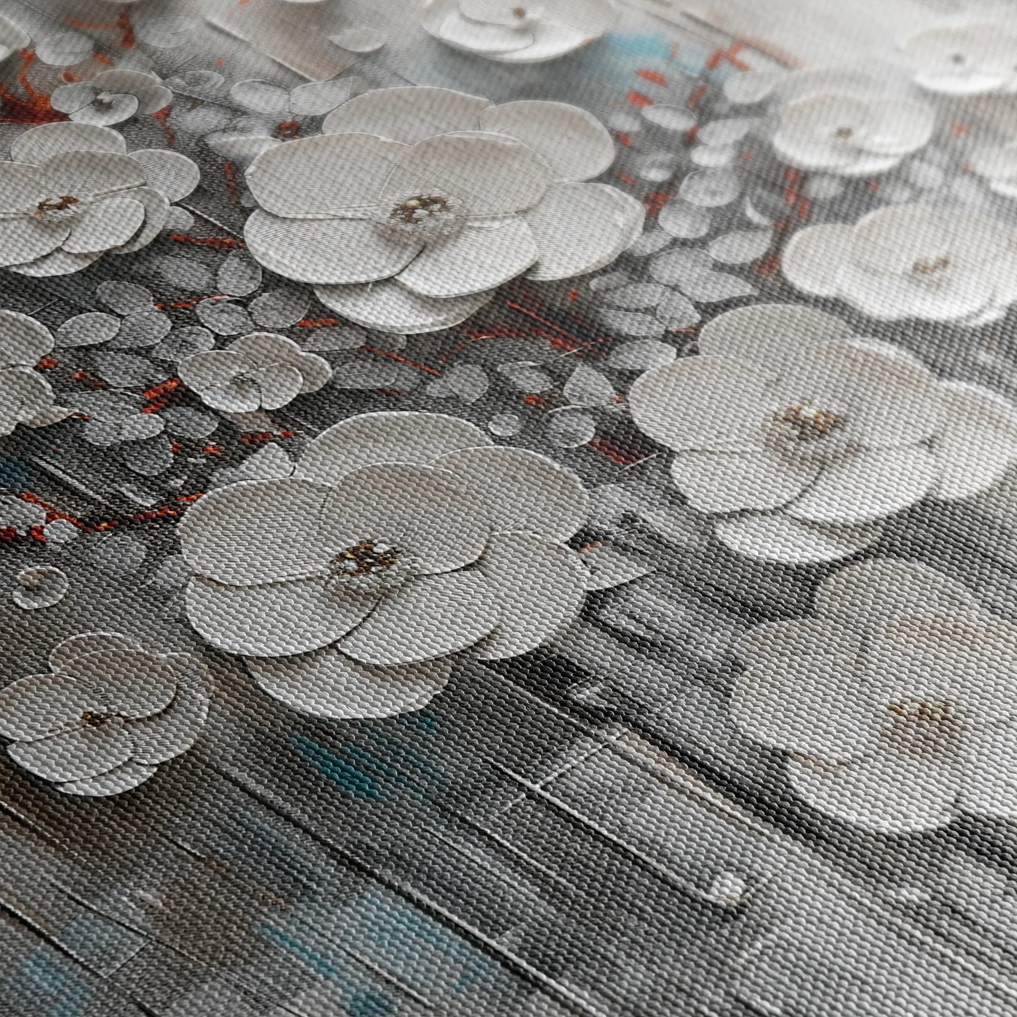 Floral 927 Canvas Art 18" x 24" / 45 x 60 cm / Black