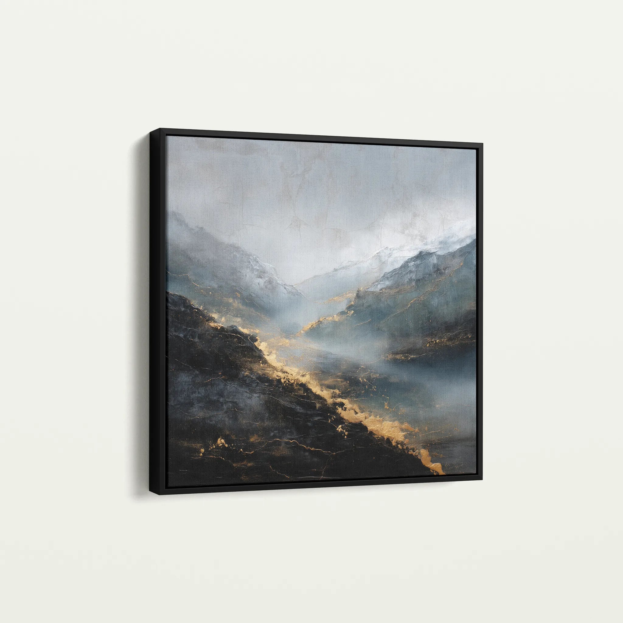 Abstract 928 Canvas Art 16" x 16" / 40 x 40 cm / Black