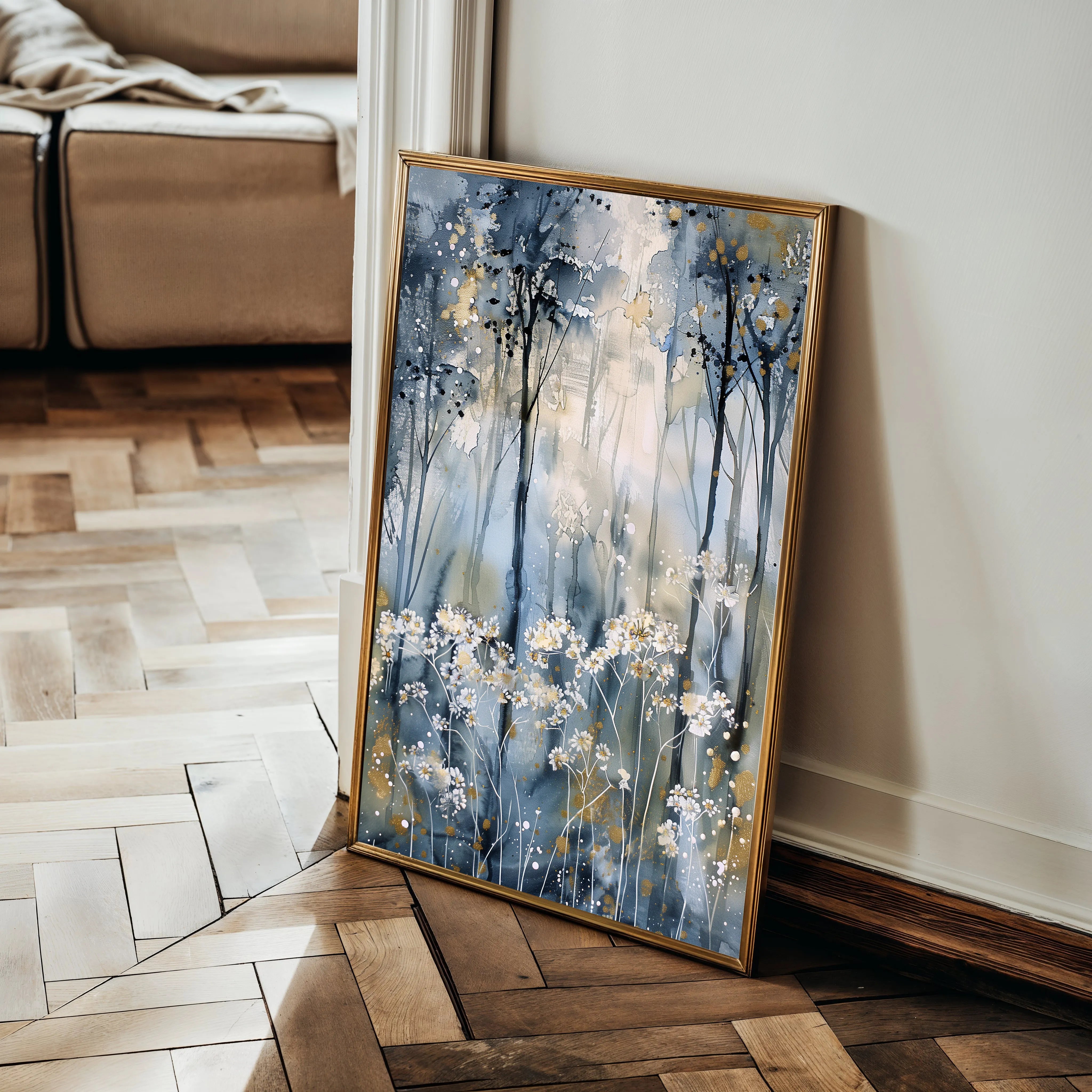 Floral 928 Canvas Art 18" x 24" / 45 x 60 cm / Black