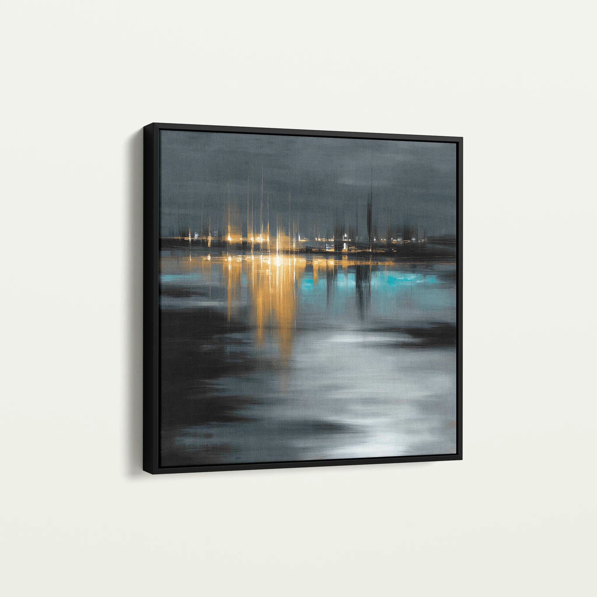 Abstract 929 Canvas Art 16" x 16" / 40 x 40 cm / Black