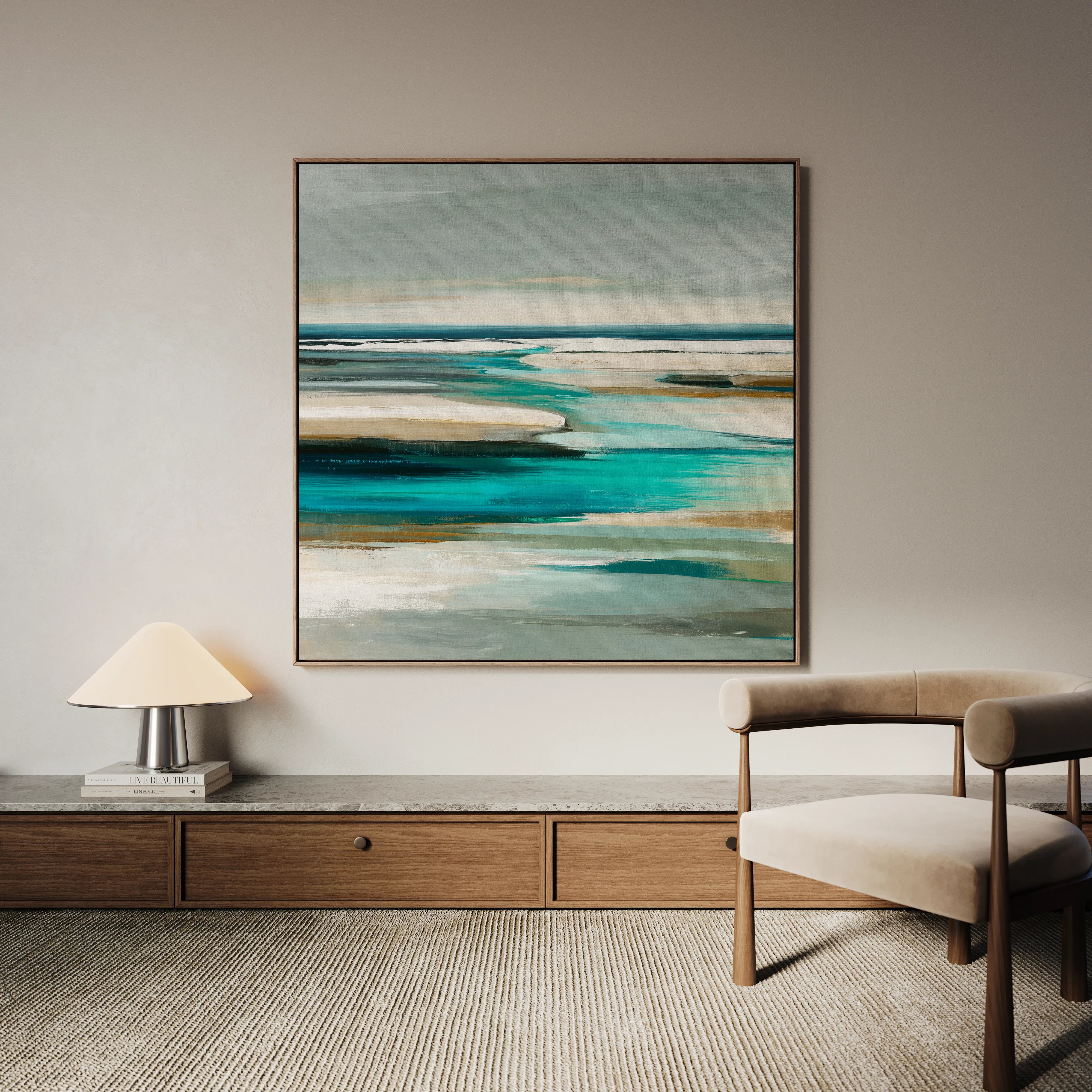 Abstract 930 Canvas Art 16" x 16" / 40 x 40 cm / Black