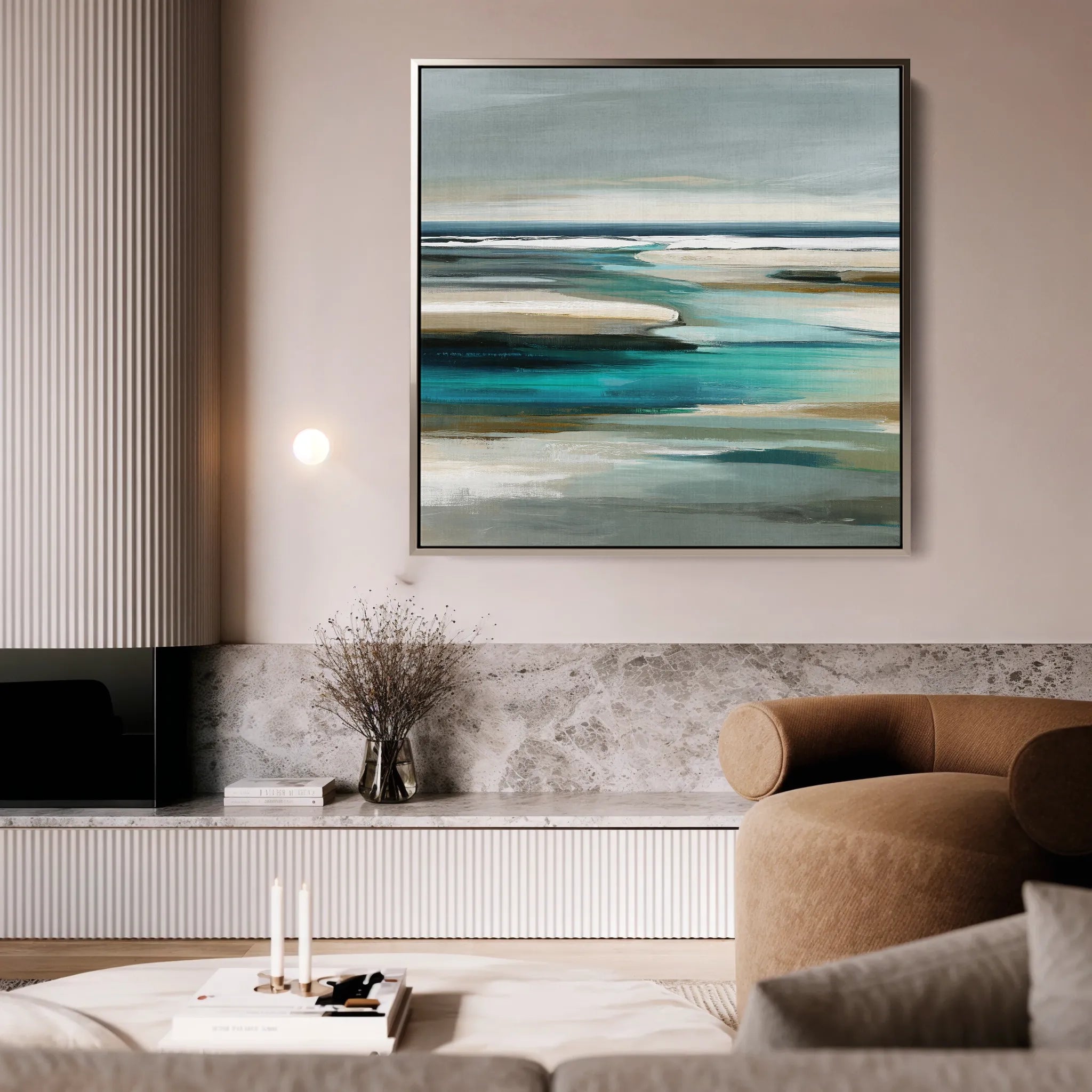 Abstract 930 Canvas Art 16" x 16" / 40 x 40 cm / Black