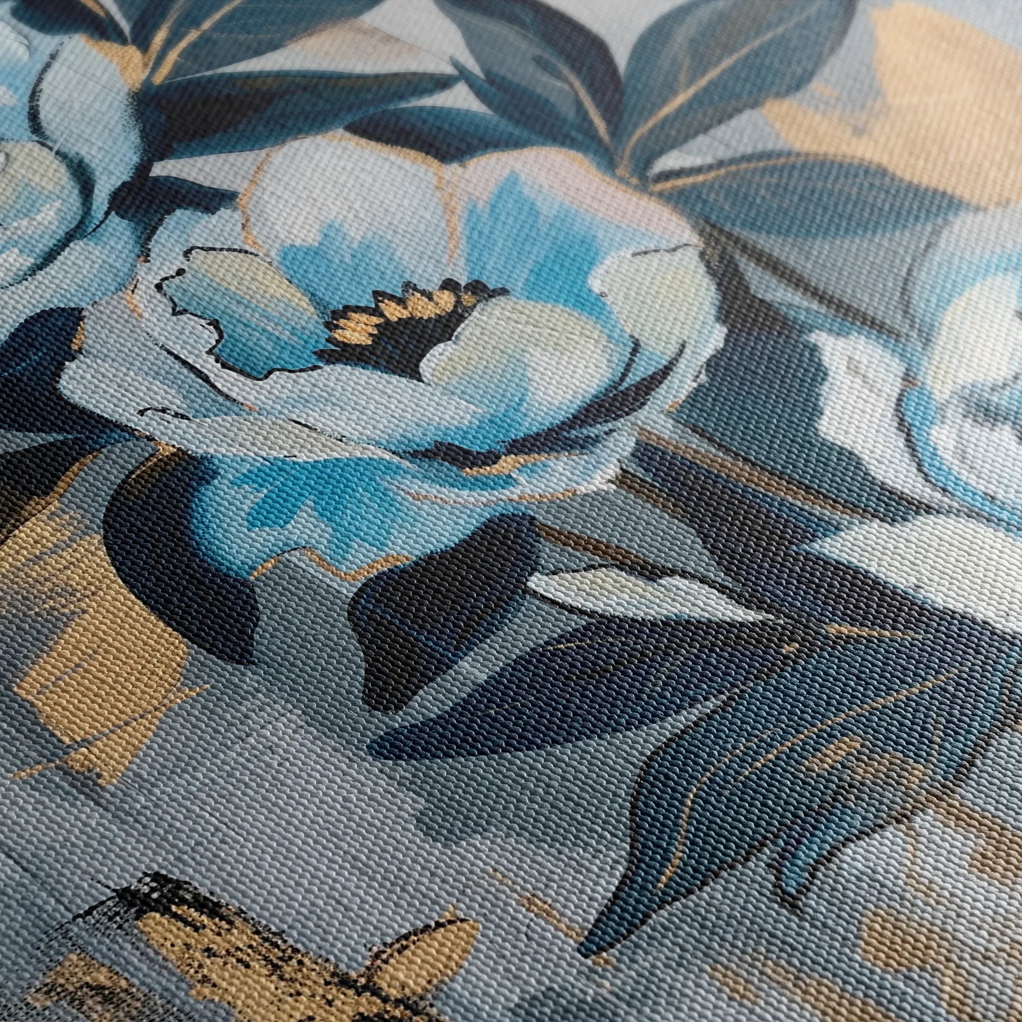 Floral 930 Canvas Art 18" x 24" / 45 x 60 cm / Black