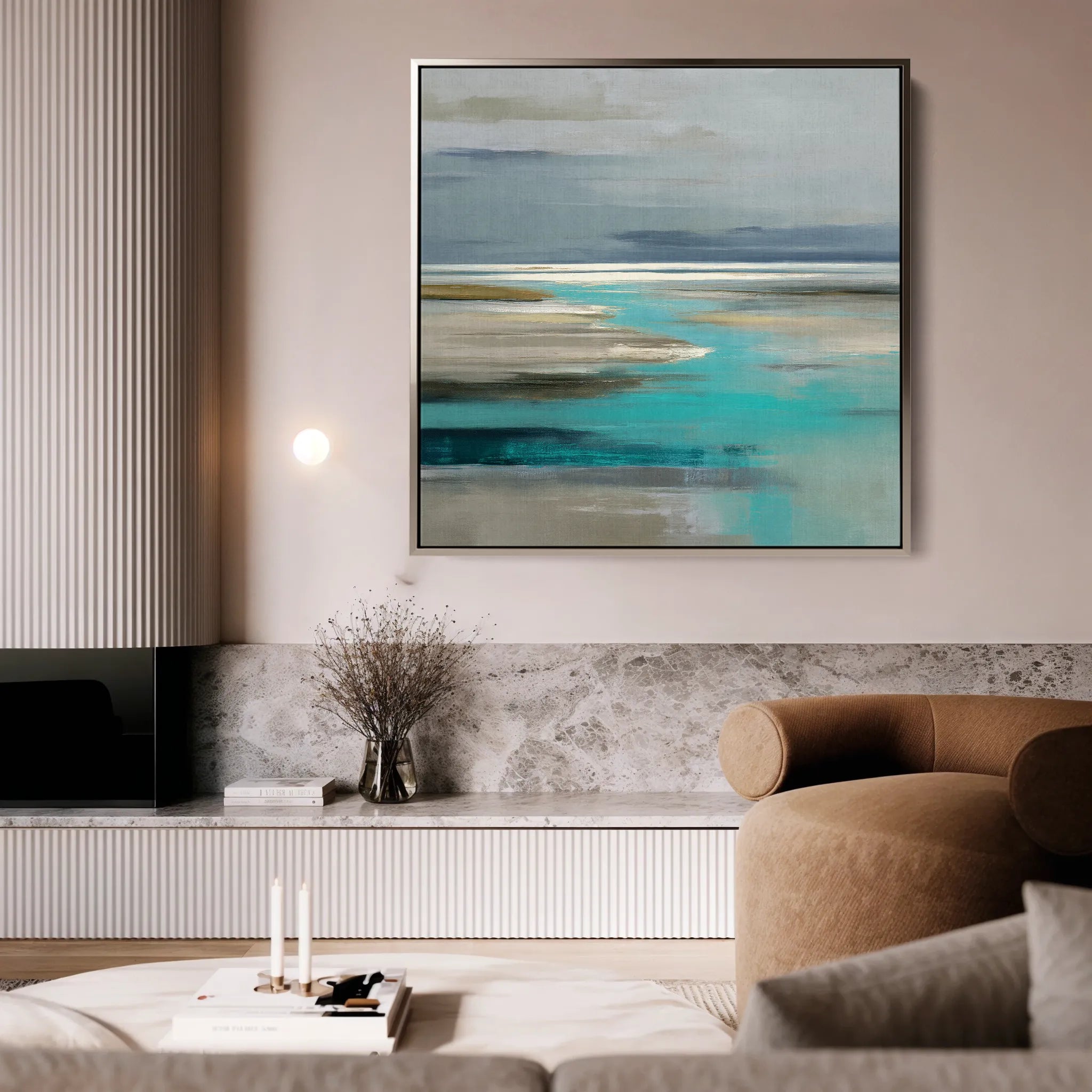 Abstract 931 Canvas Art 16" x 16" / 40 x 40 cm / Black
