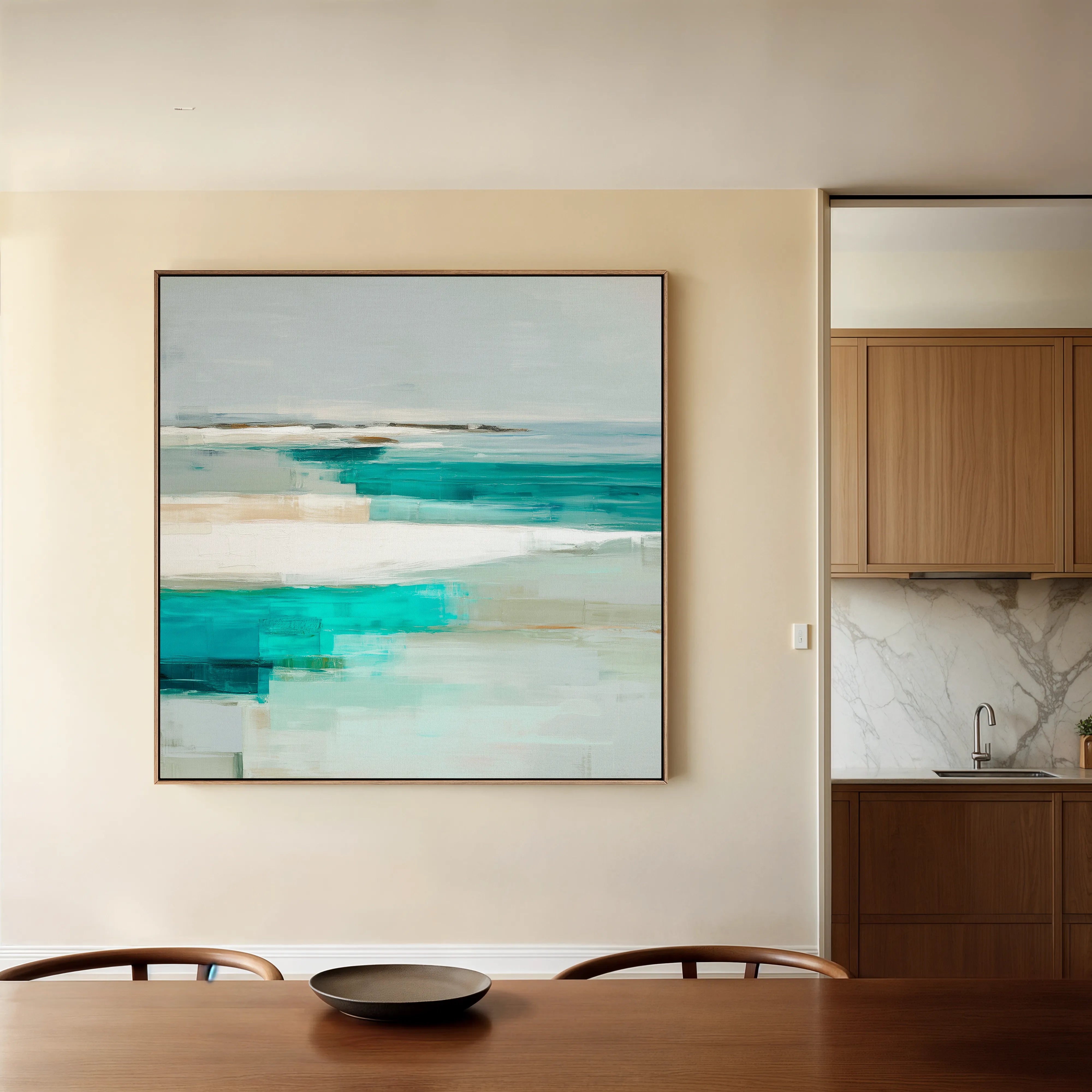 Abstract 932 Canvas Art 16" x 16" / 40 x 40 cm / Black