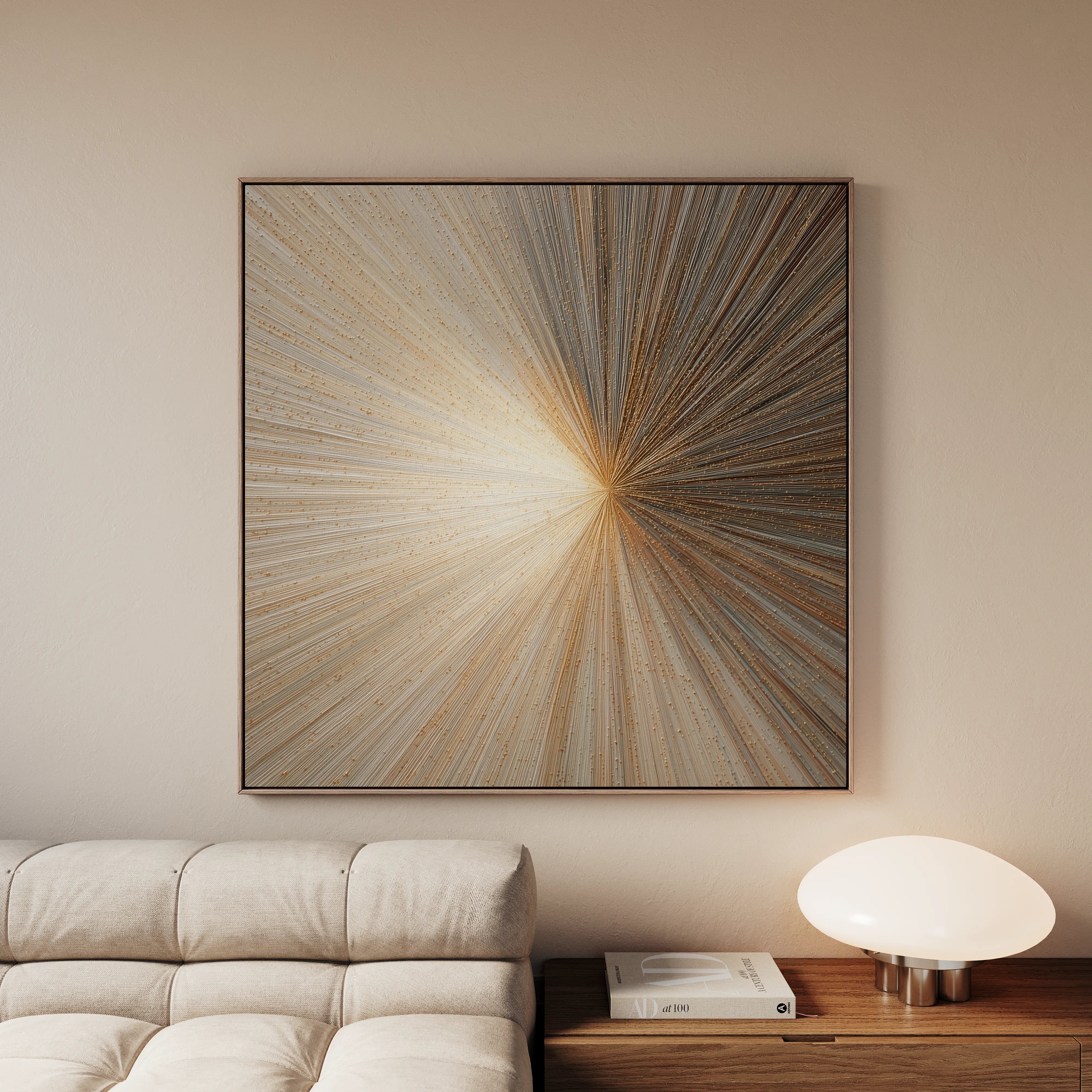 Abstract 934 Canvas Art 16" x 16" / 40 x 40 cm / Black