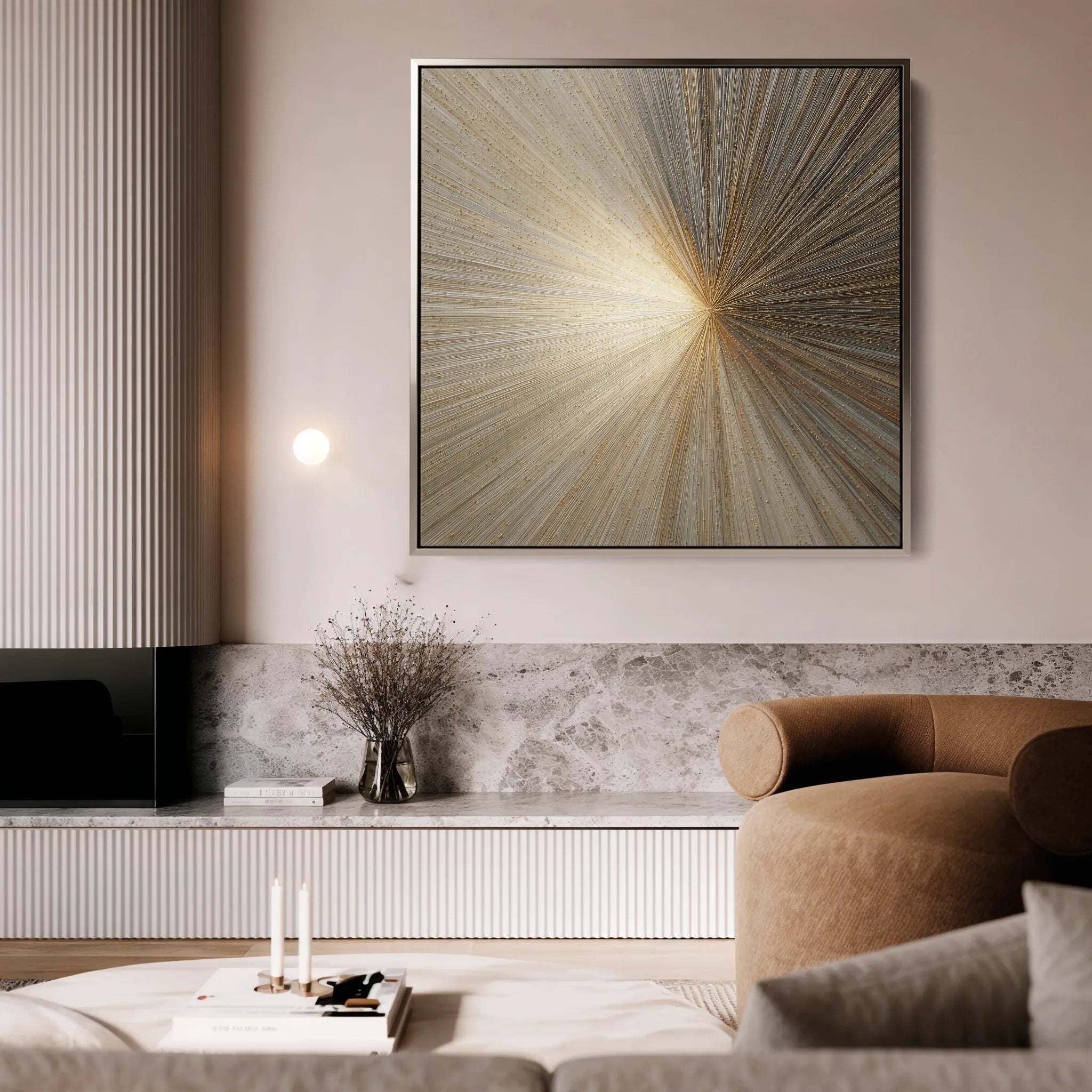 Abstract 934 Canvas Art 16" x 16" / 40 x 40 cm / Black