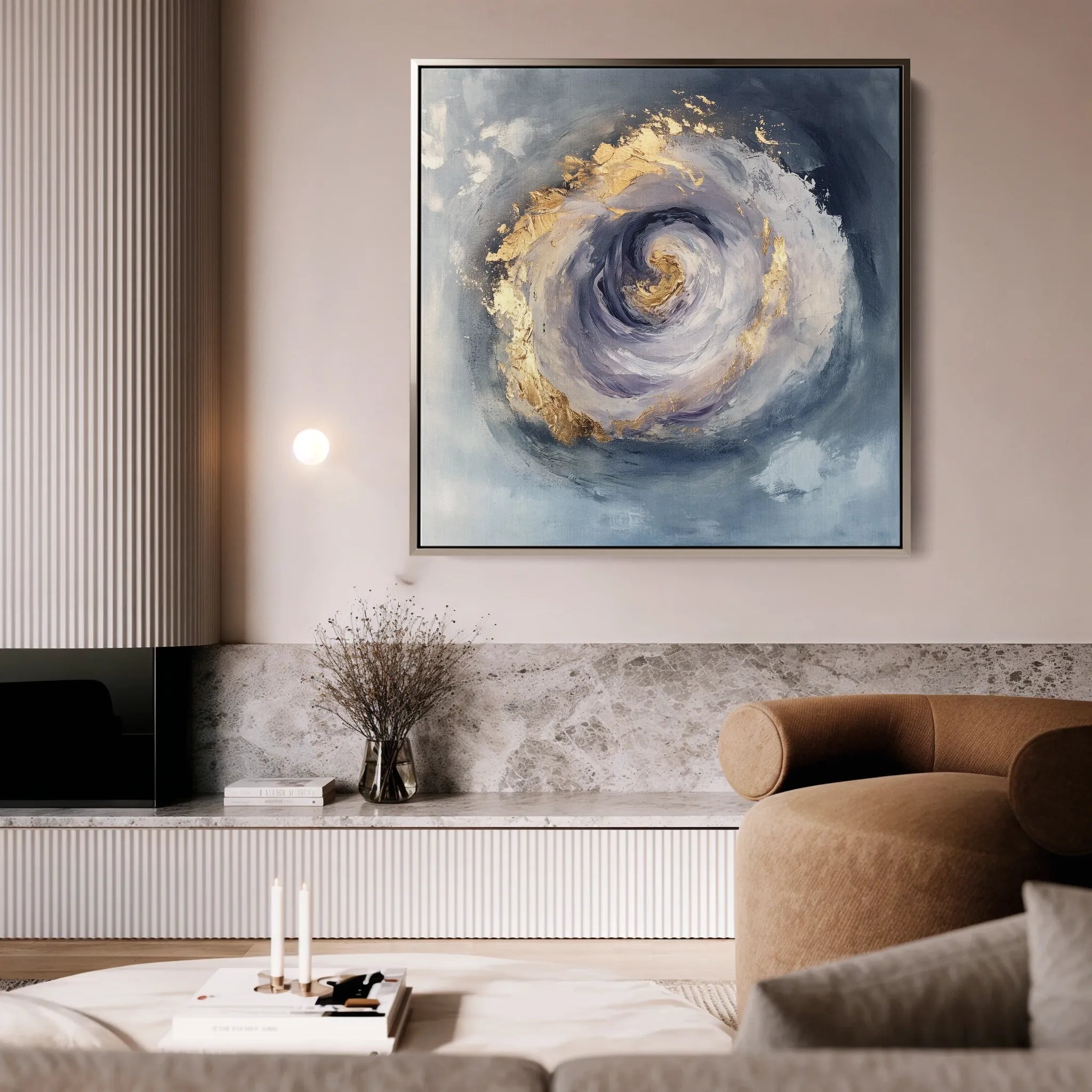 Abstract 937 Canvas Art 16" x 16" / 40 x 40 cm / Black