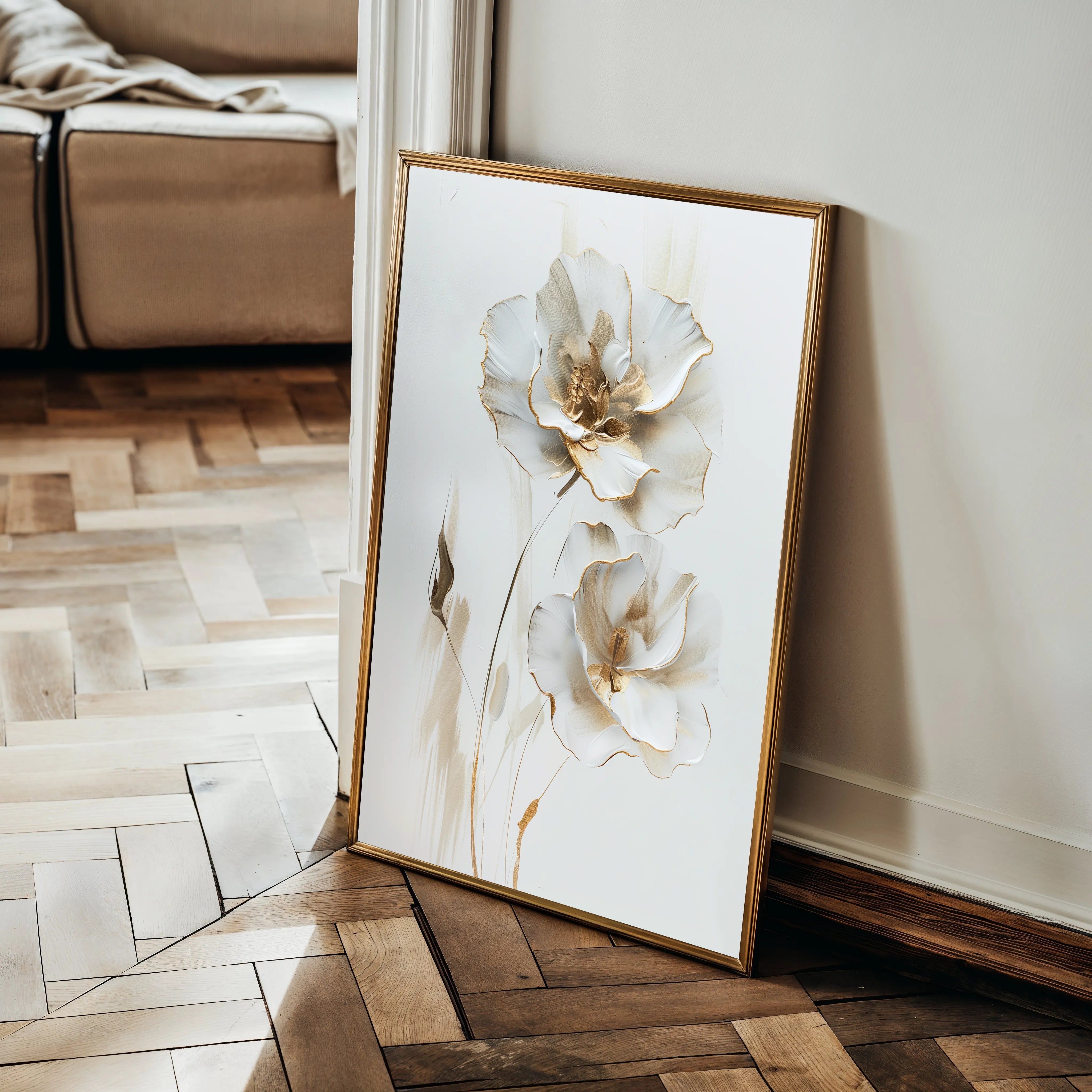 Floral 938 Canvas Art 18" x 24" / 45 x 60 cm / Black