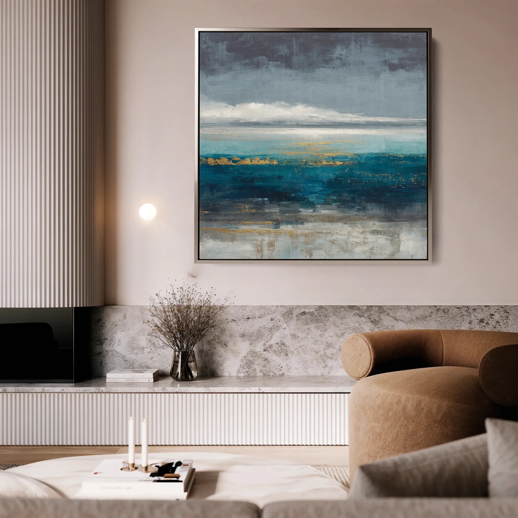 Abstract 940 Canvas Art 16" x 16" / 40 x 40 cm / Black