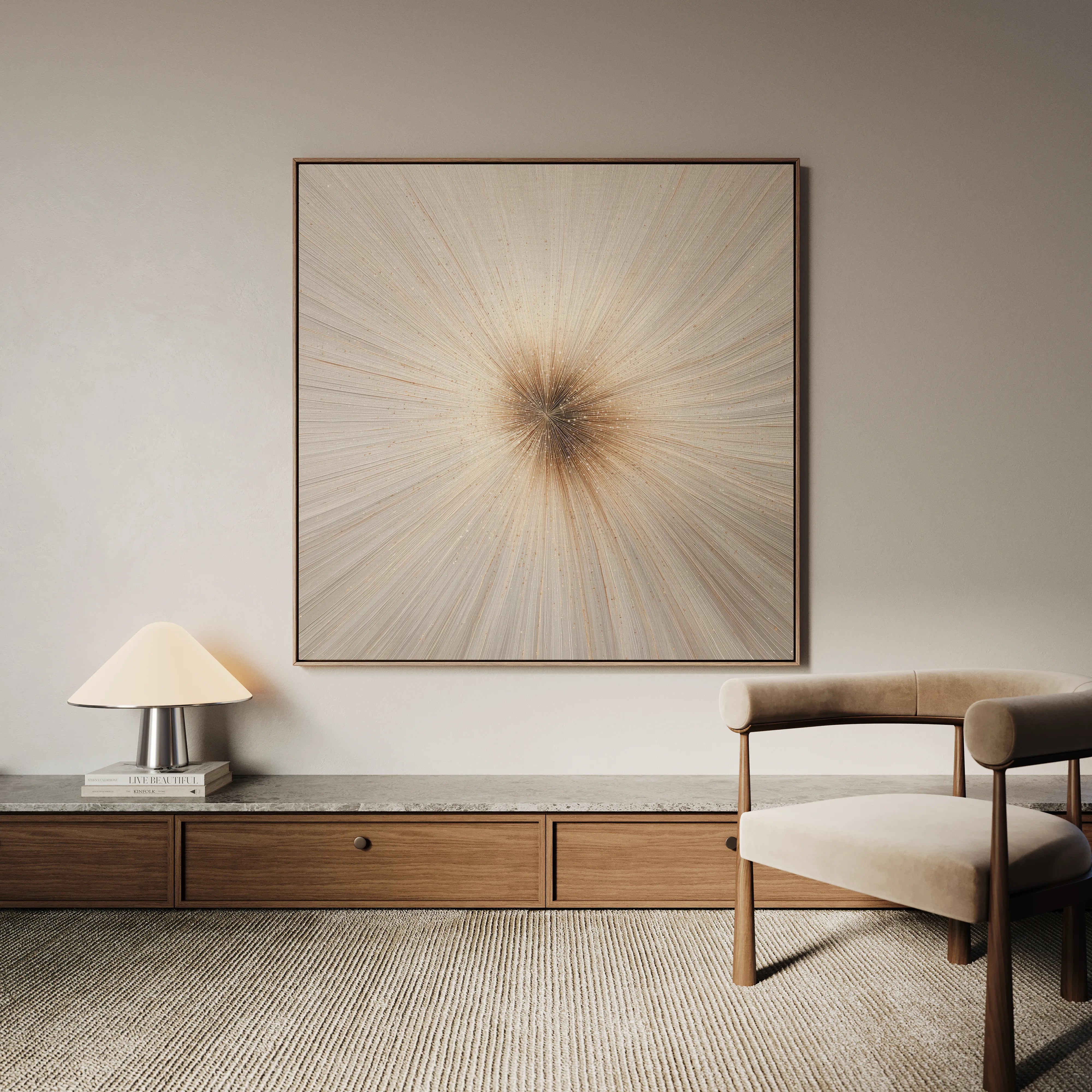 Abstract 945 Canvas Art 16" x 16" / 40 x 40 cm / Black
