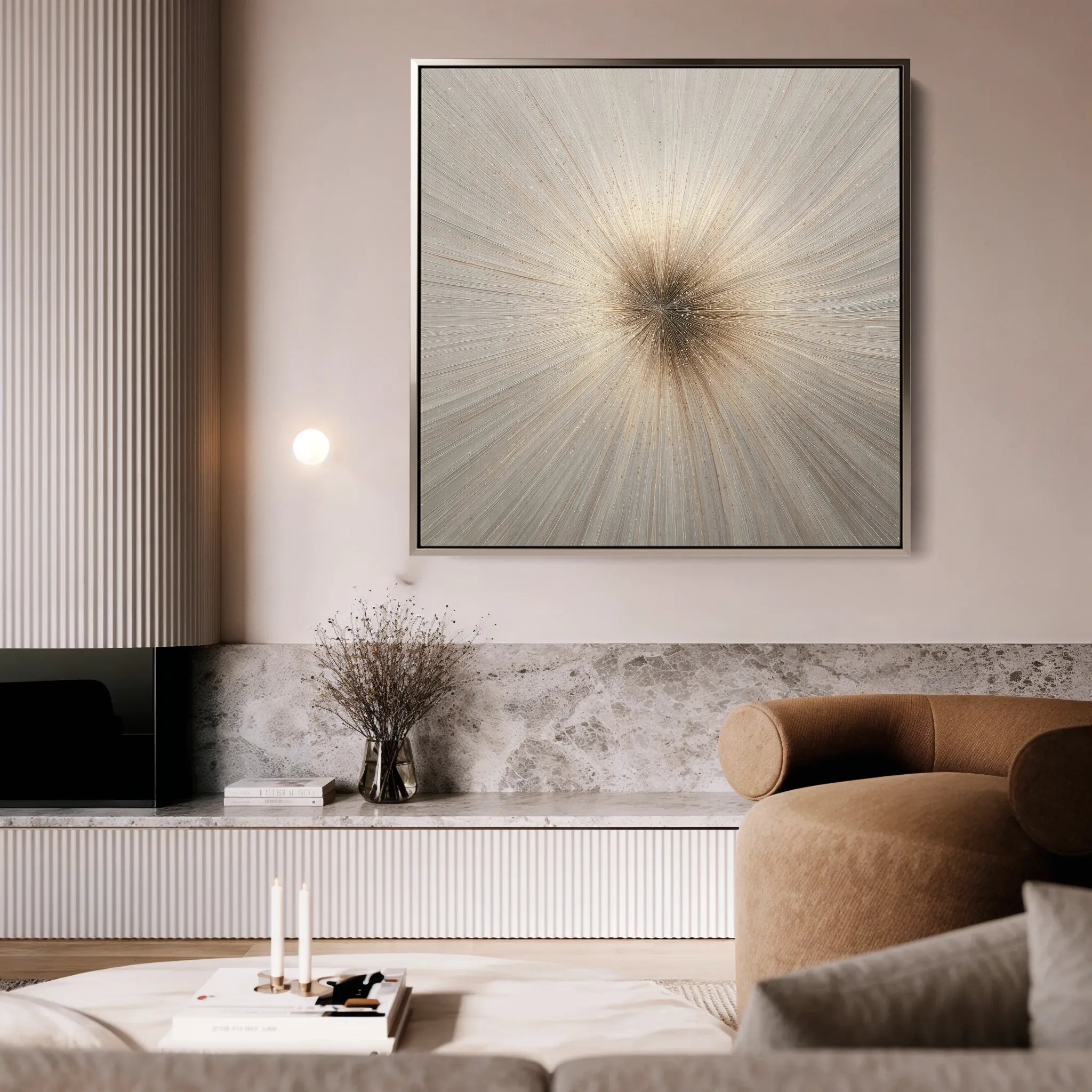 Abstract 945 Canvas Art 16" x 16" / 40 x 40 cm / Black