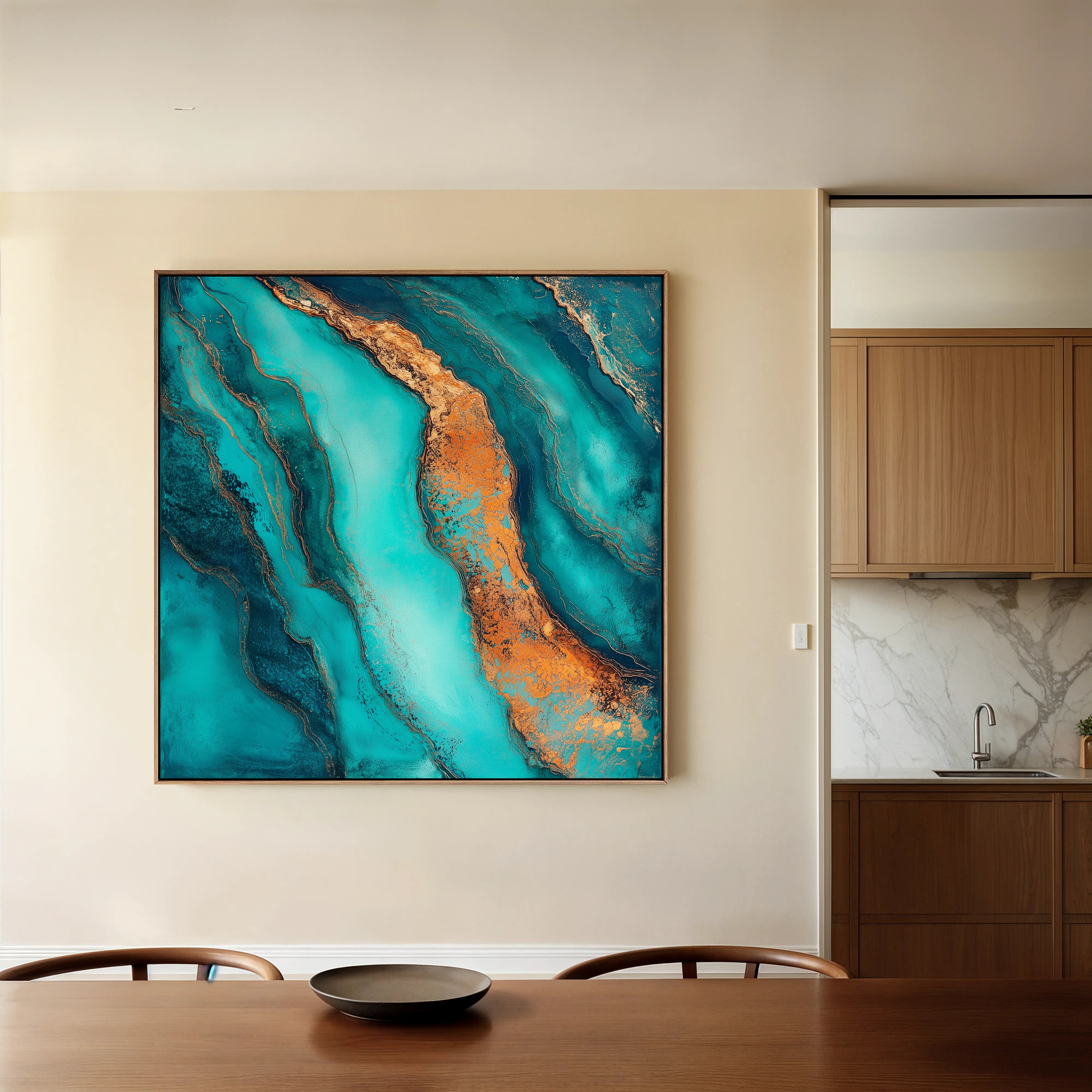 Abstract 947 Canvas Art 16" x 16" / 40 x 40 cm / Black
