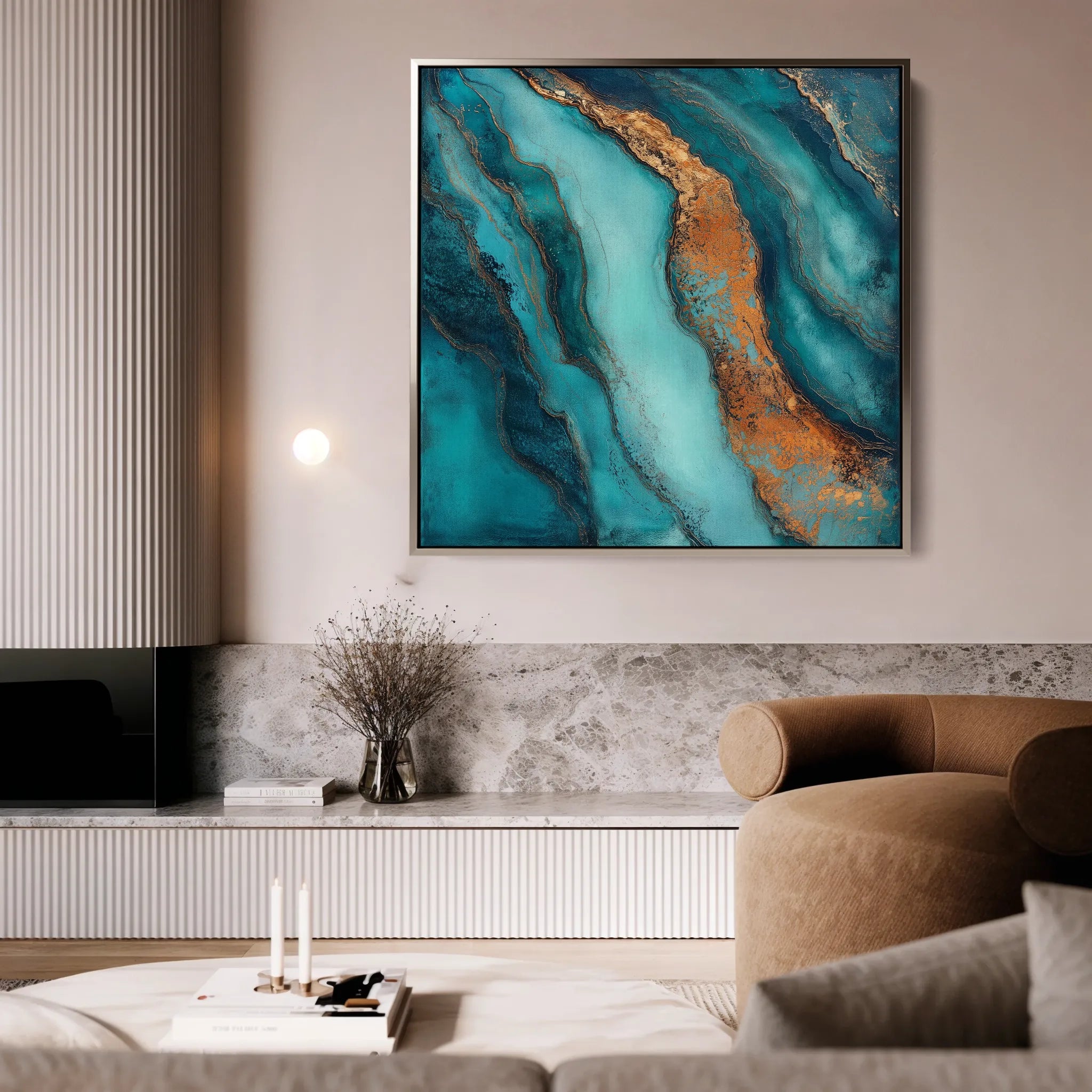 Abstract 947 Canvas Art 16" x 16" / 40 x 40 cm / Black