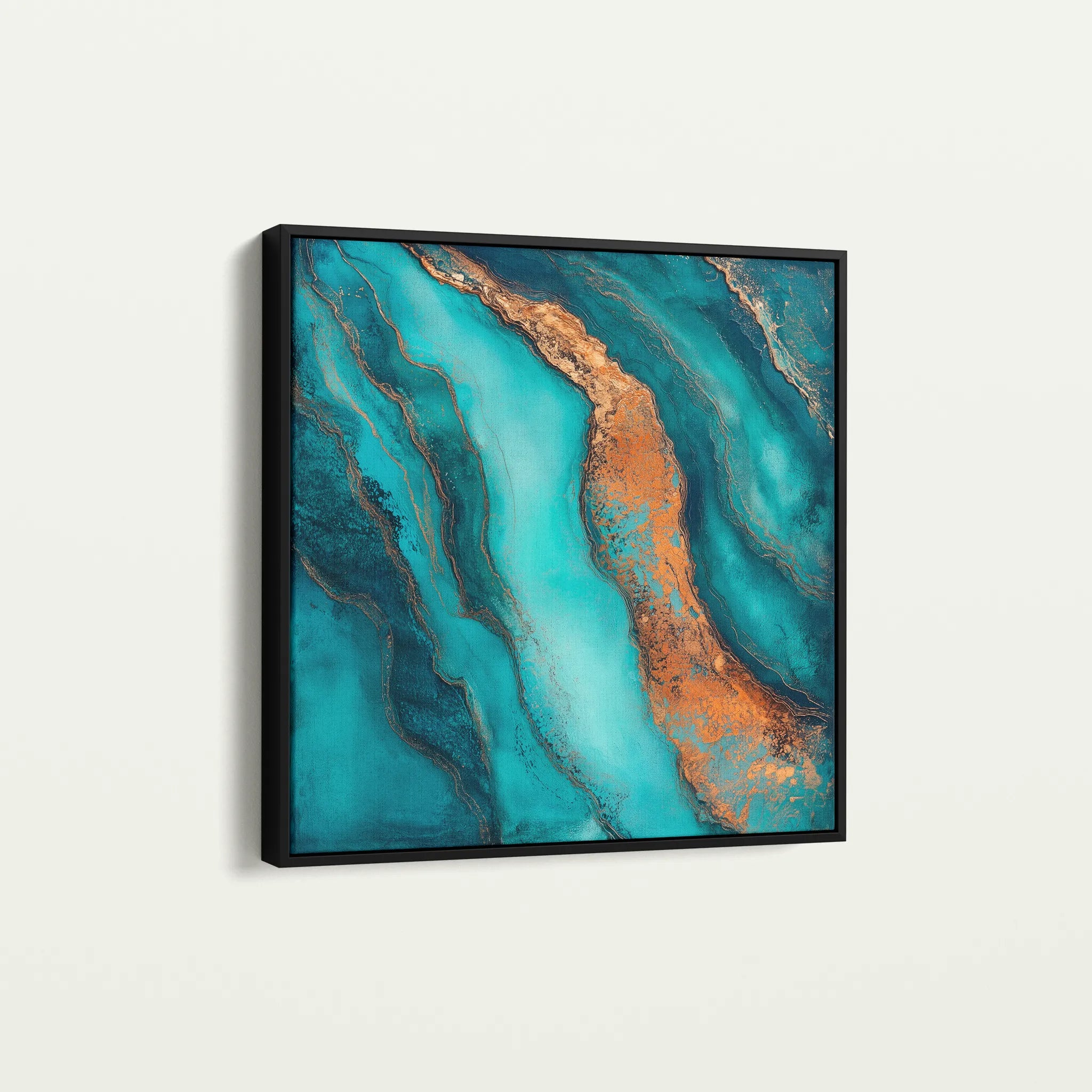 Abstract 947 Canvas Art 16" x 16" / 40 x 40 cm / Black