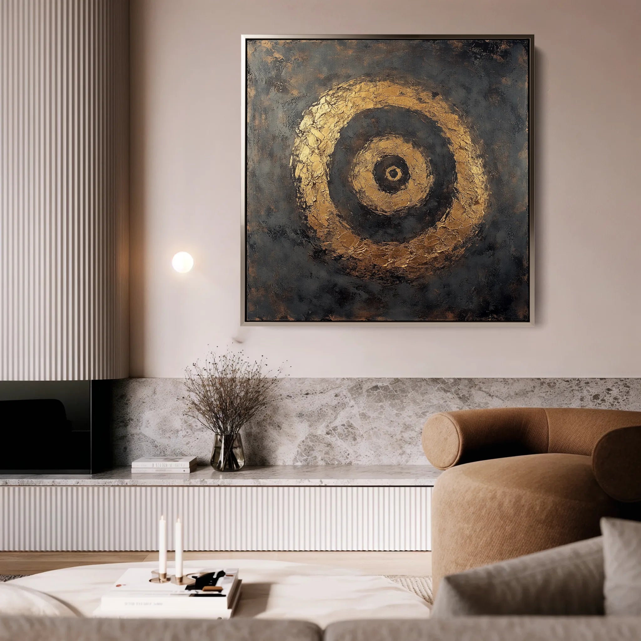 Abstract 948 Canvas Art 16" x 16" / 40 x 40 cm / Black