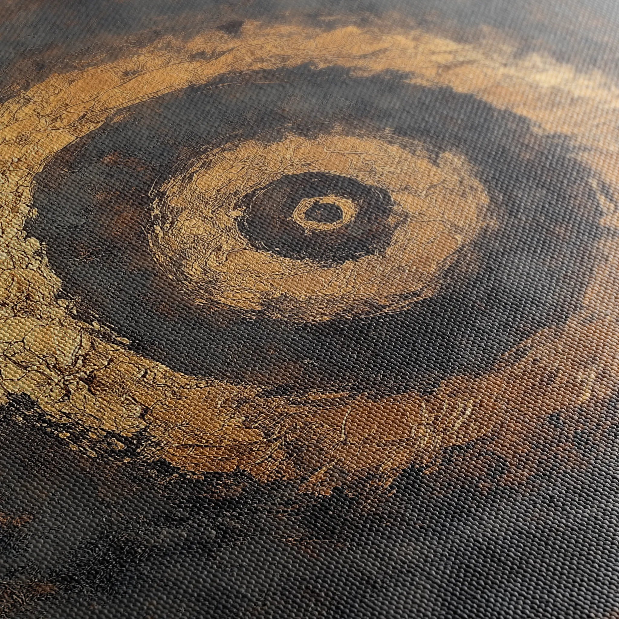 Abstract 948 Canvas Art 16" x 16" / 40 x 40 cm / Black