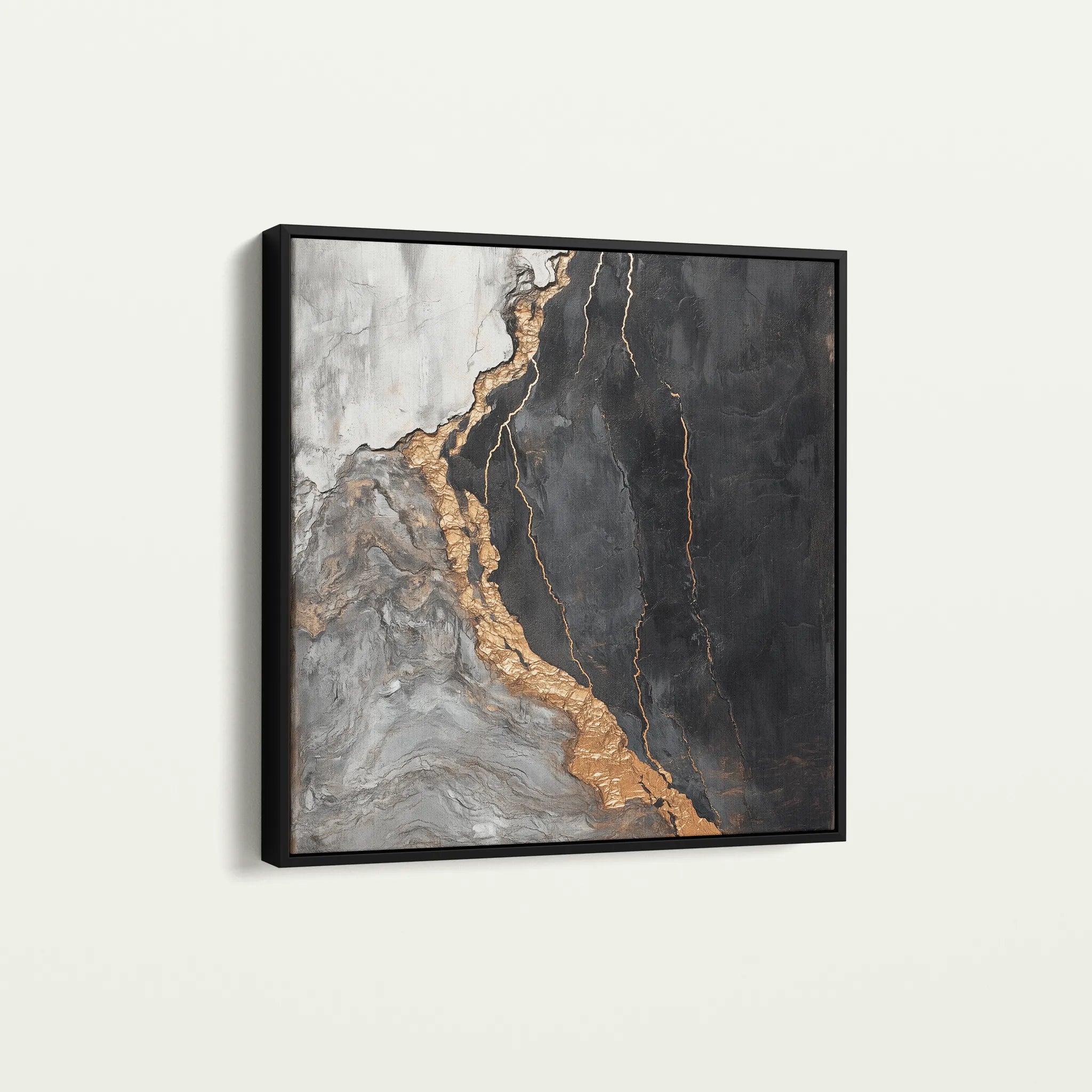 Abstract 949 Canvas Art 16" x 16" / 40 x 40 cm / Black