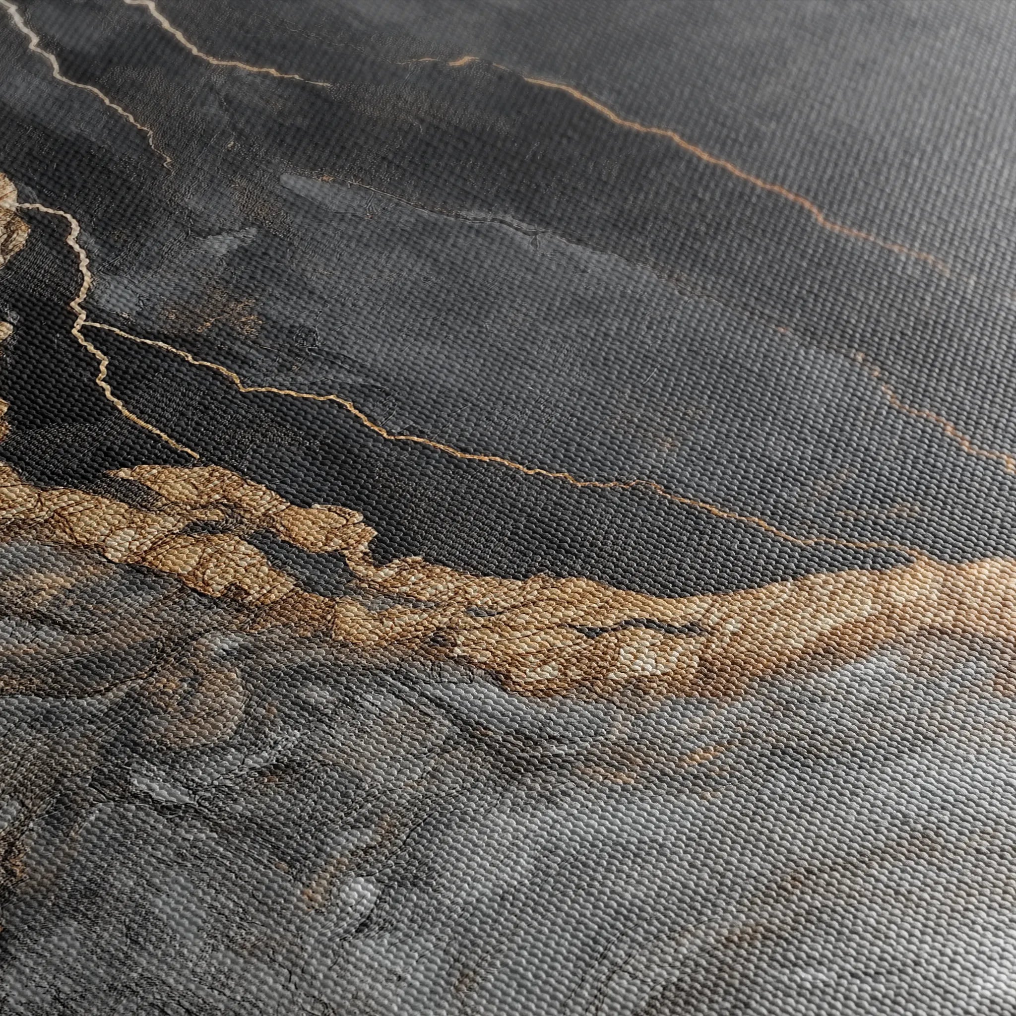 Abstract 949 Canvas Art 16" x 16" / 40 x 40 cm / Black