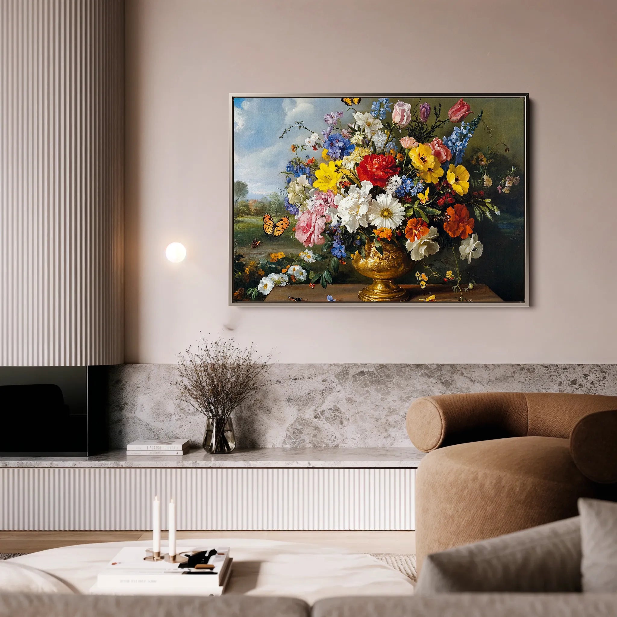 Floral 952 Canvas Art 18" x 24" / 45 x 60 cm / Black