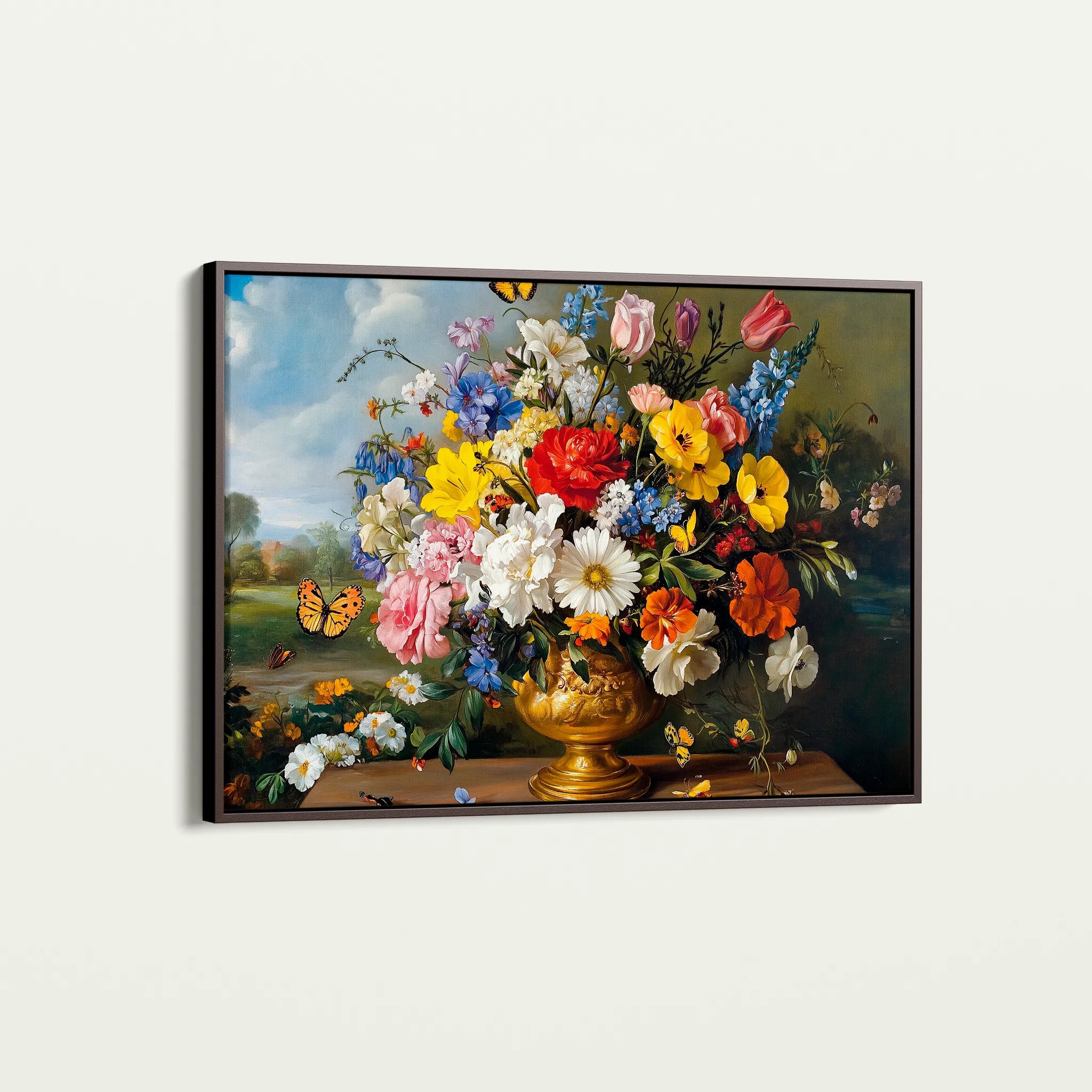 Floral 952 Canvas Art 18" x 24" / 45 x 60 cm / Black