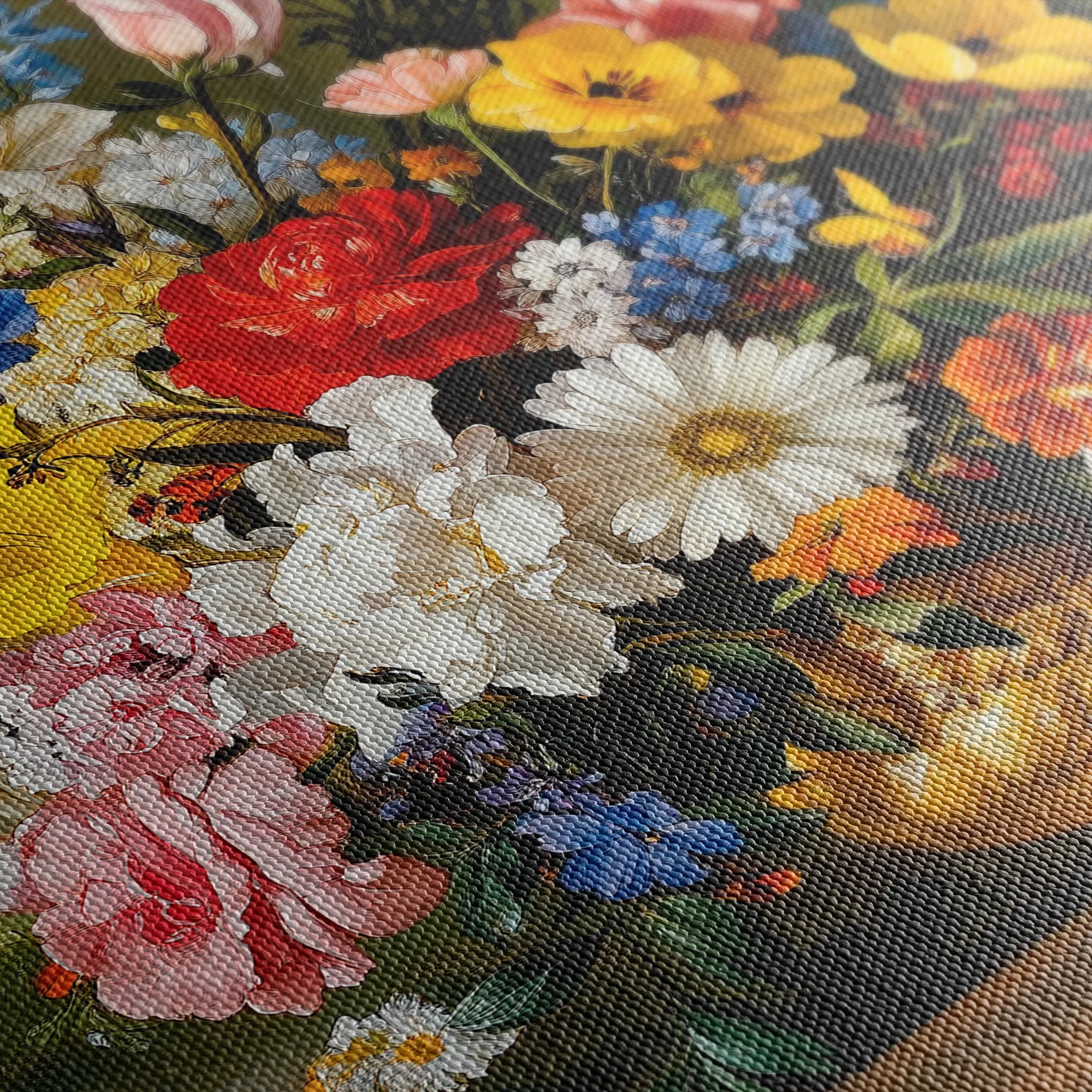 Floral 952 Canvas Art 18" x 24" / 45 x 60 cm / Black